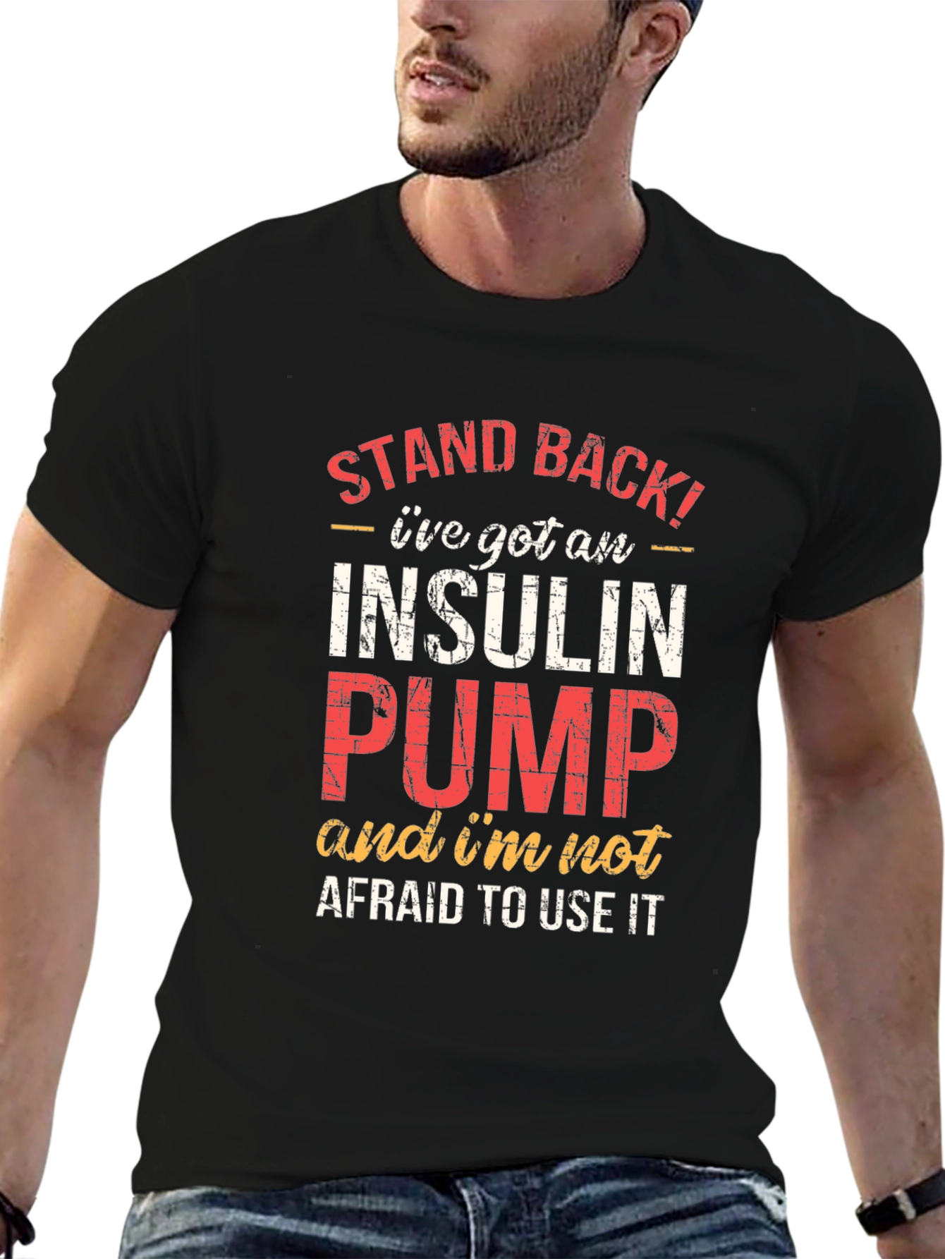 Insulin Pump Awareness T-Shirt - Stand Back Design