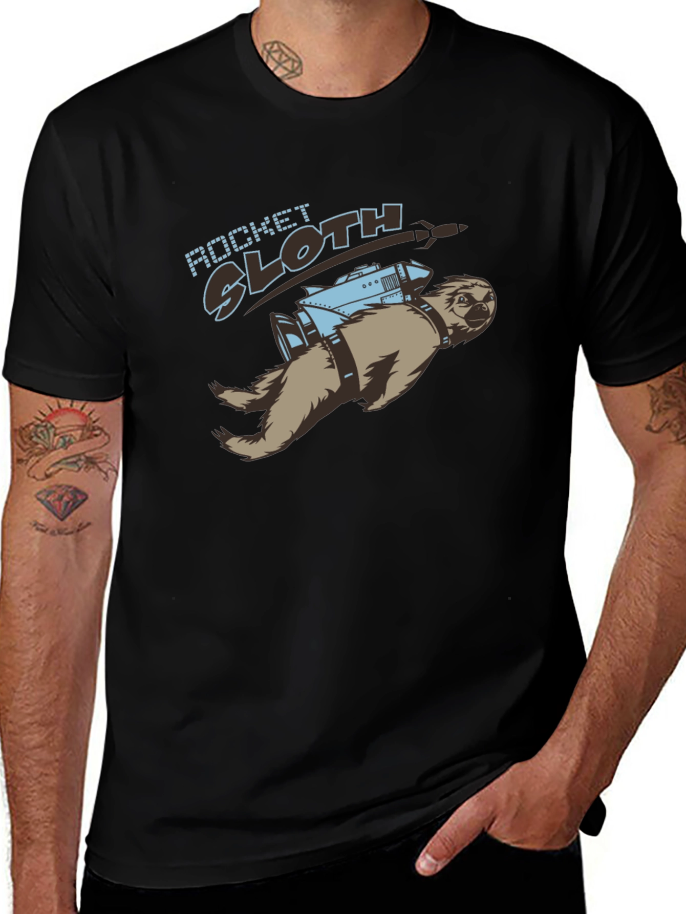 Rocket Sloth T-Shirt - Funny Graphic Tee