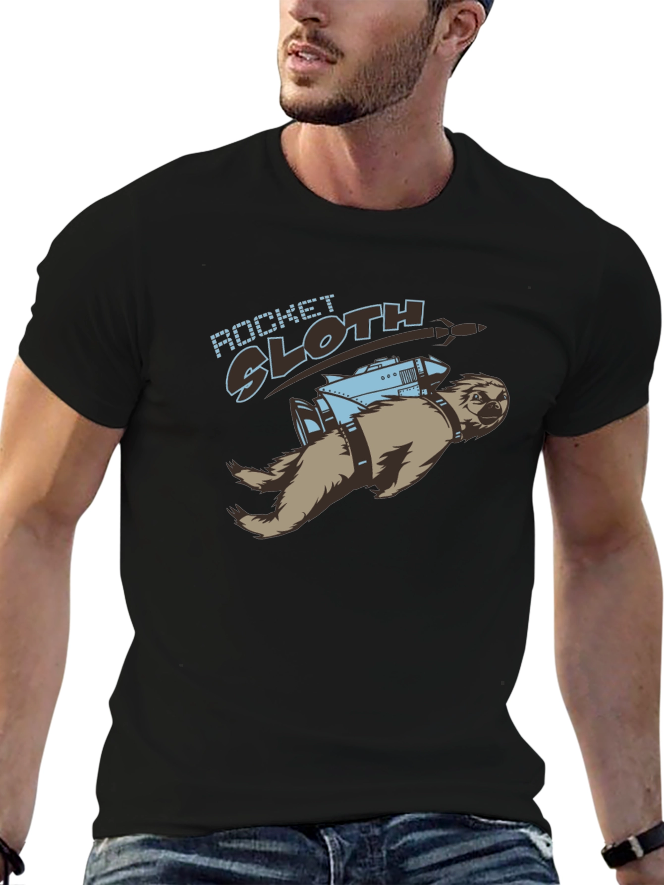 Rocket Sloth T-Shirt - Funny Graphic Tee