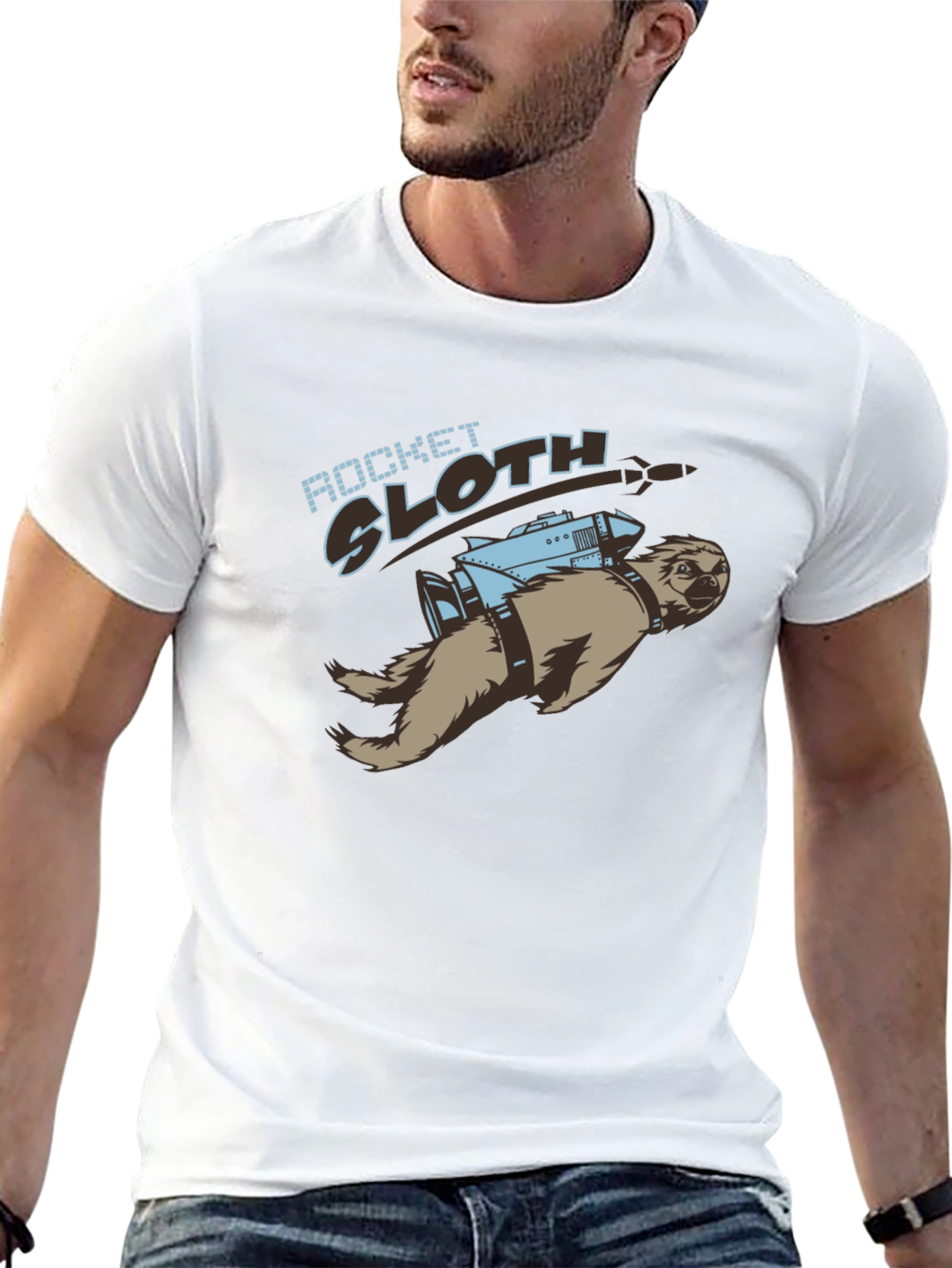 Rocket Sloth T-Shirt - Funny Graphic Tee