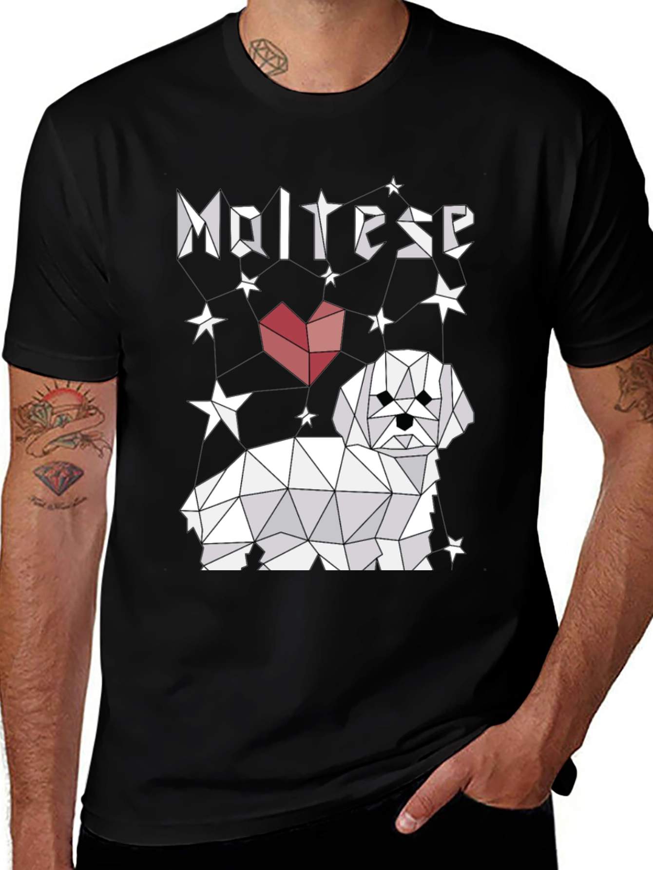 Geometric Maltese Dog T-Shirt
