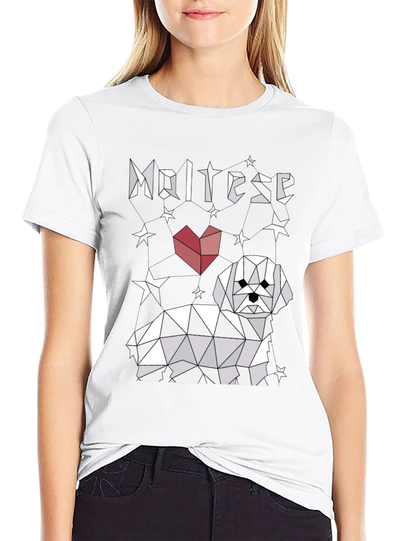 Geometric Maltese Dog T-Shirt