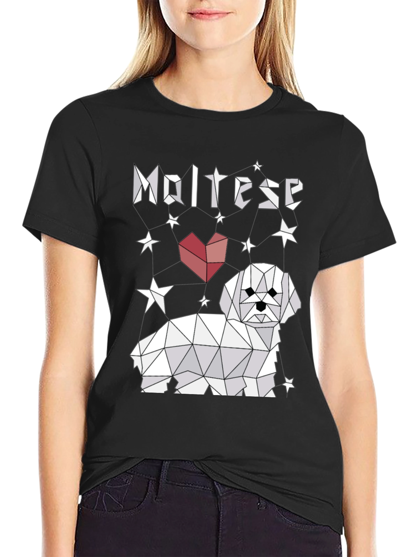 Geometric Maltese Dog T-Shirt