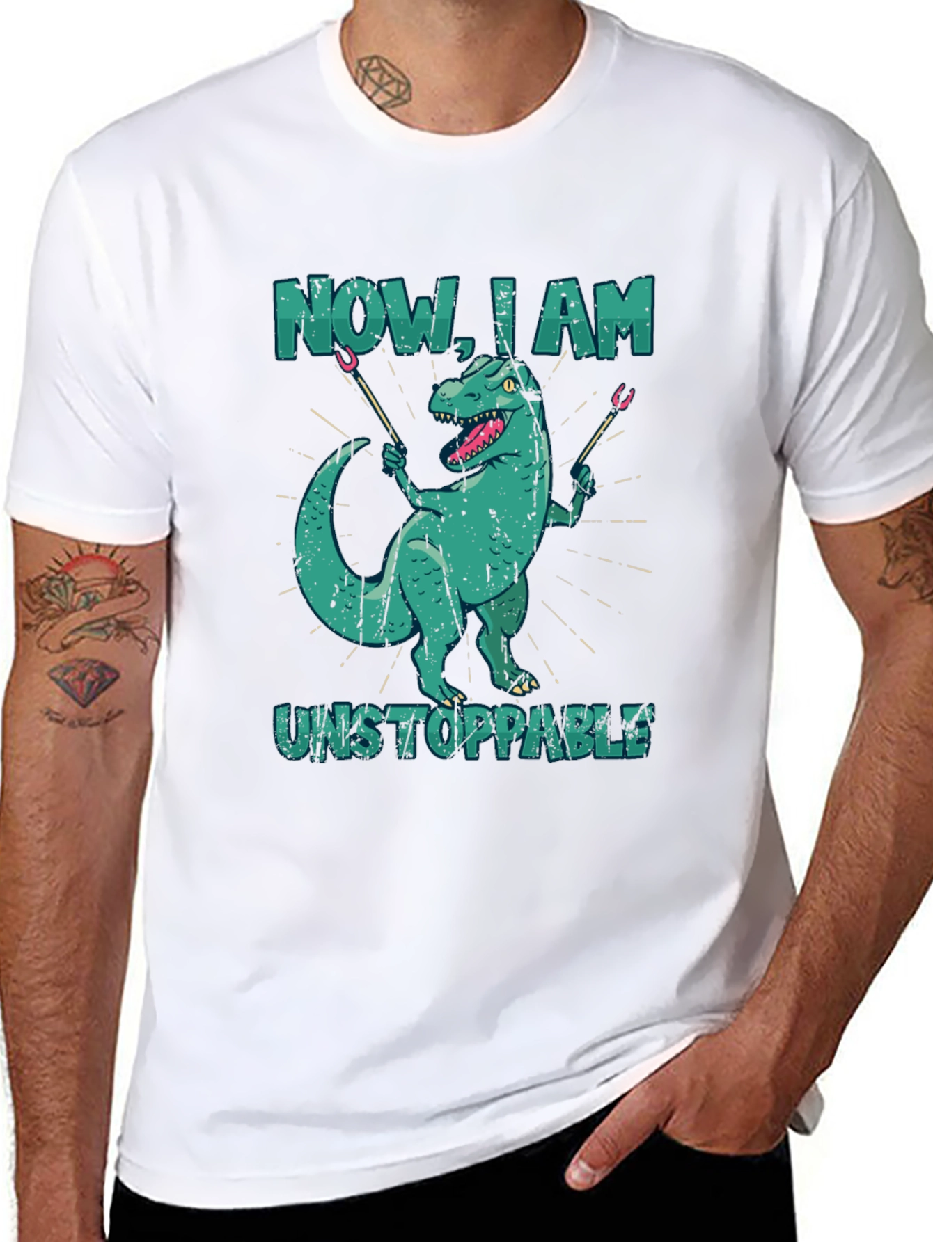 Dino BBQ T-Shirt - Now I Am Unstoppable!