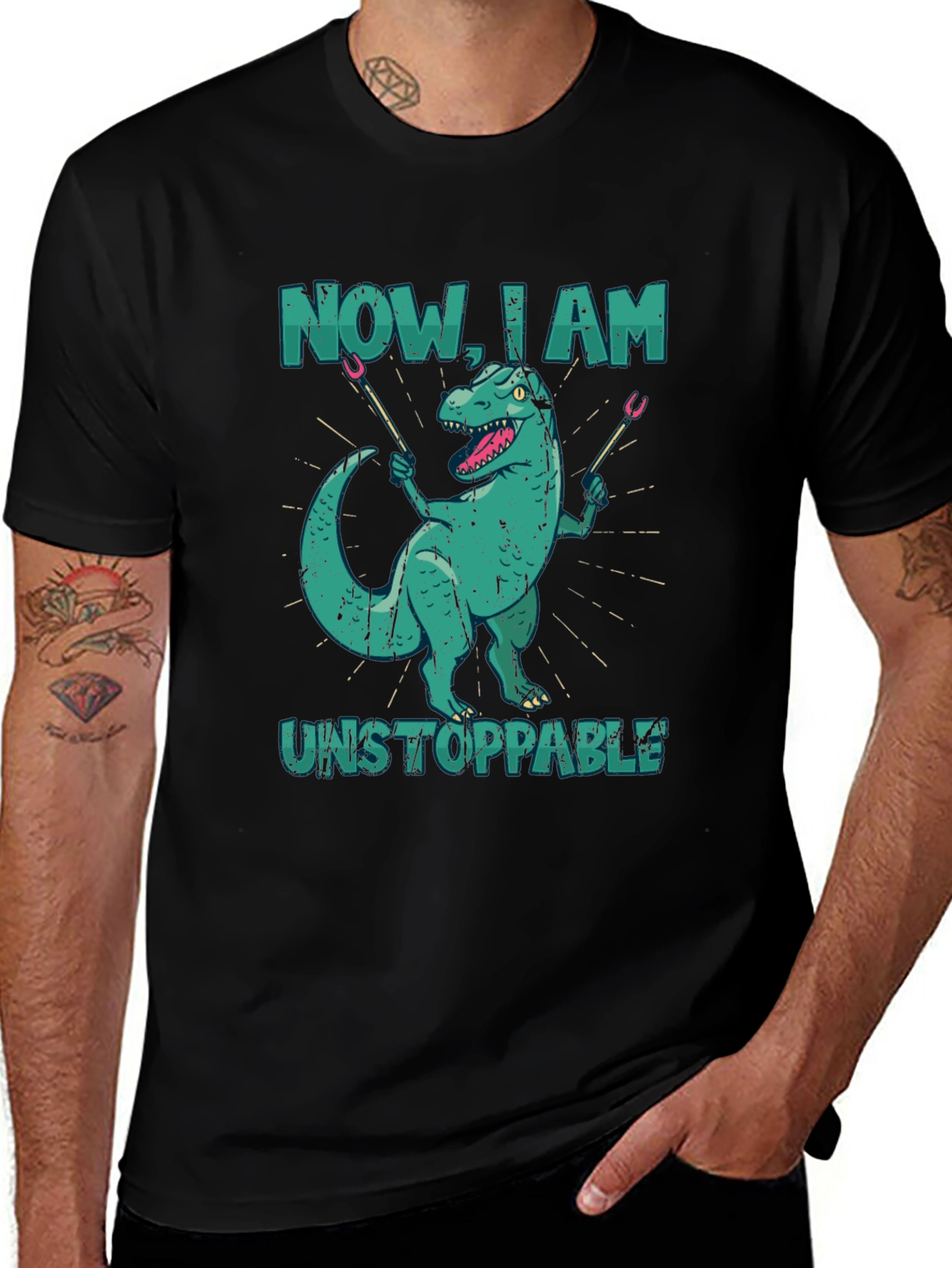 Dino BBQ T-Shirt - Now I Am Unstoppable!