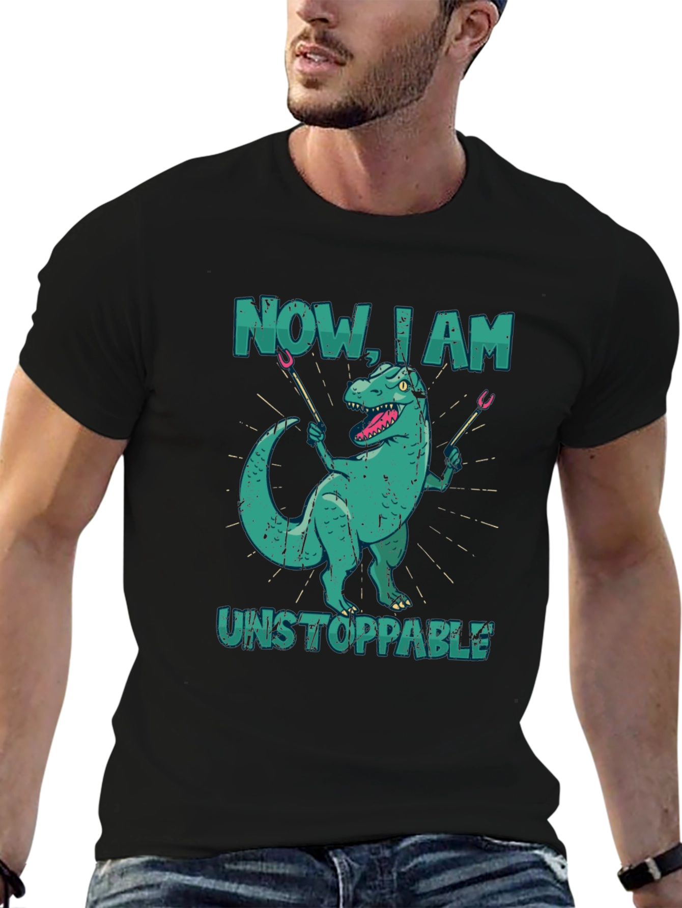 Dino BBQ T-Shirt - Now I Am Unstoppable!