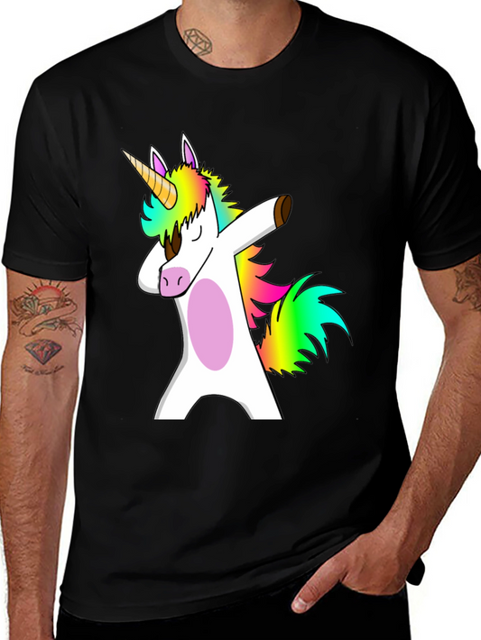 Dabbing Unicorn Black T-Shirt Funny Gift
