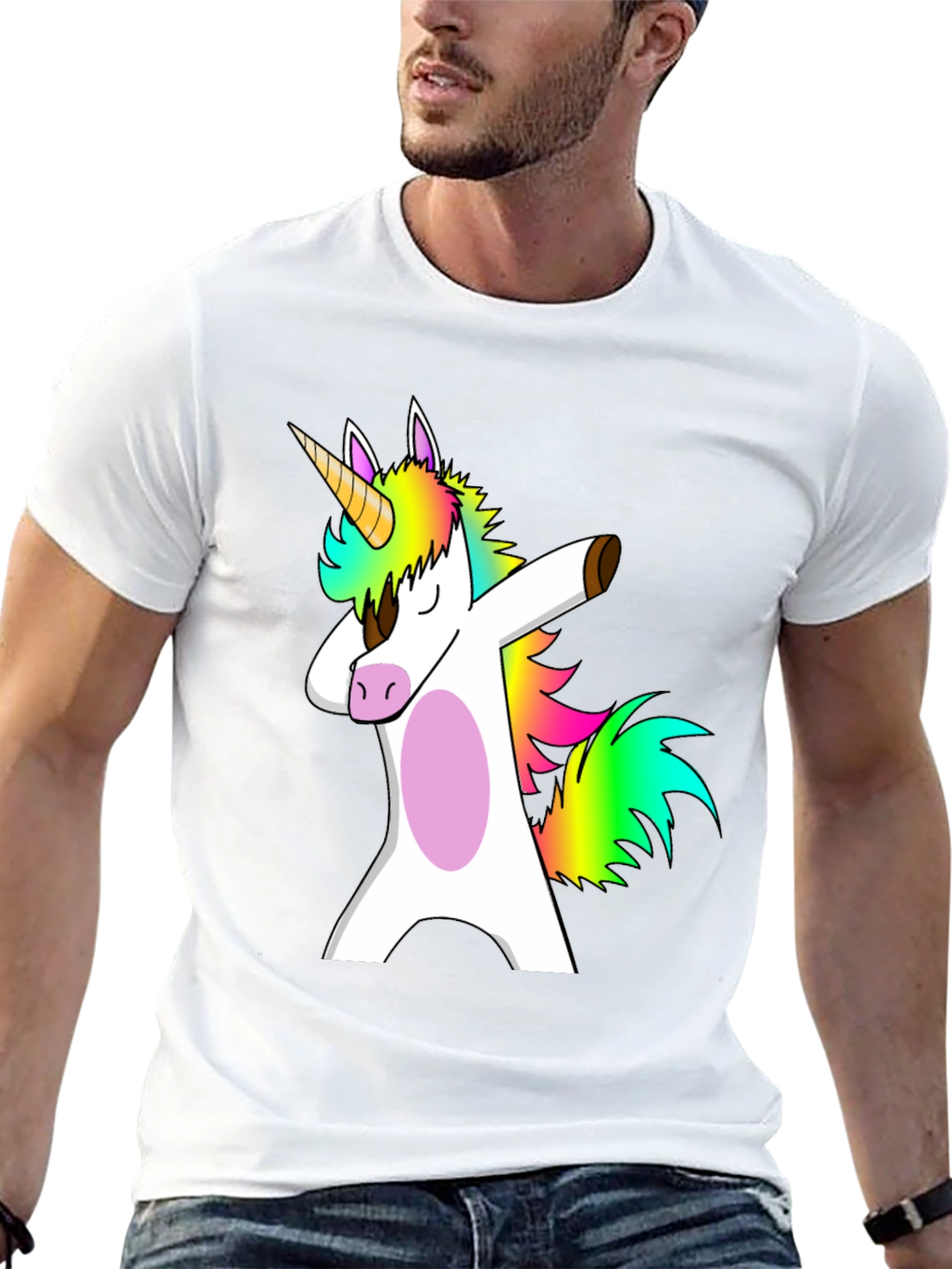 Dabbing Unicorn Black T-Shirt Funny Gift