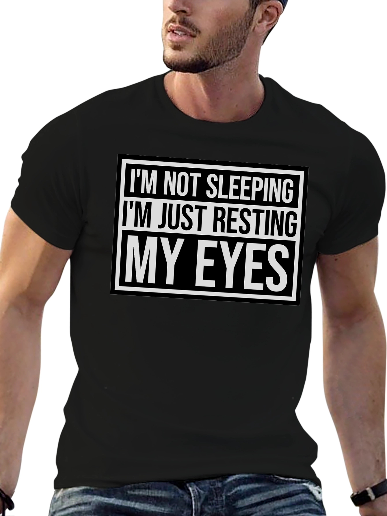 Resting My Eyes Funny T-Shirt - Black