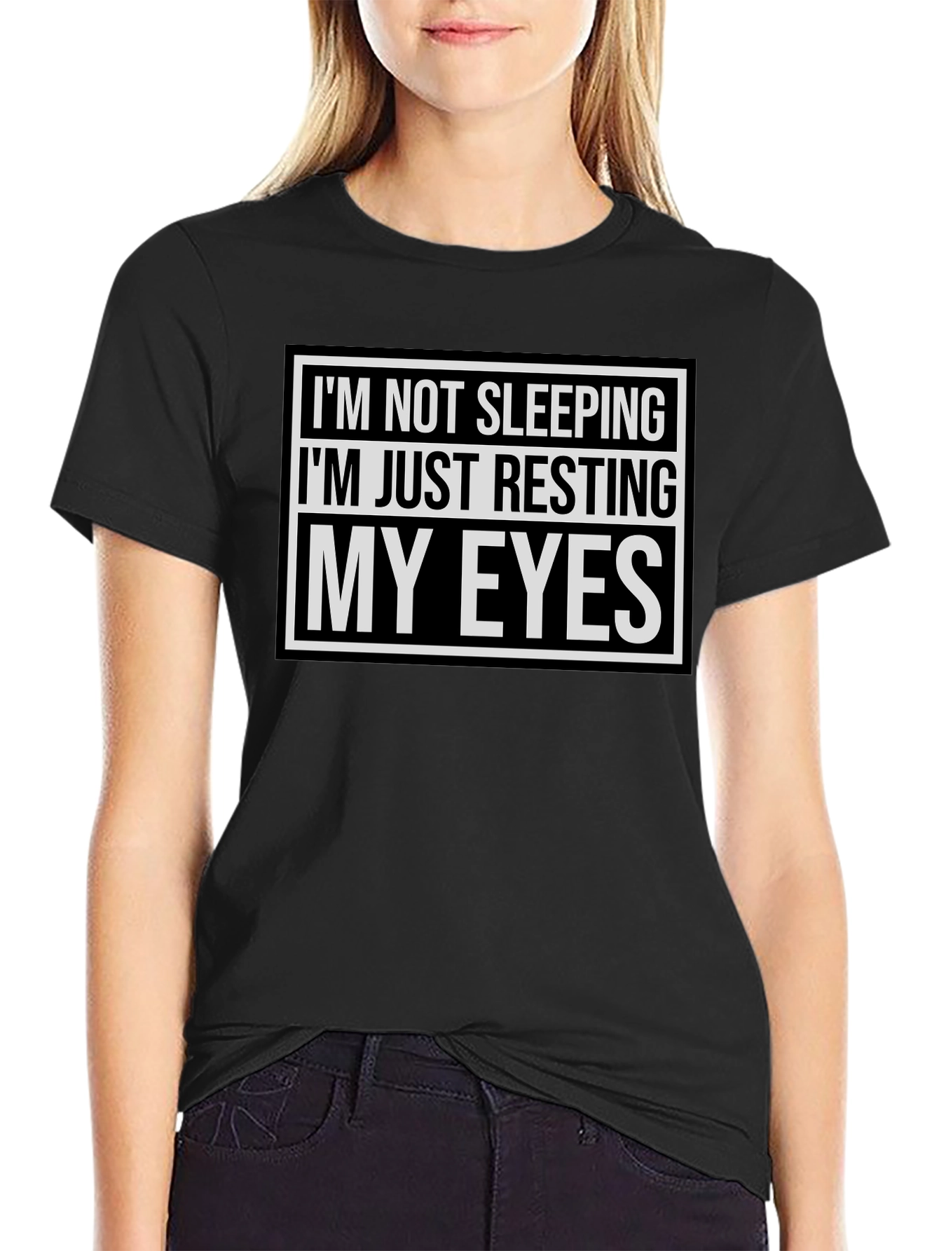 Resting My Eyes Funny T-Shirt - Black