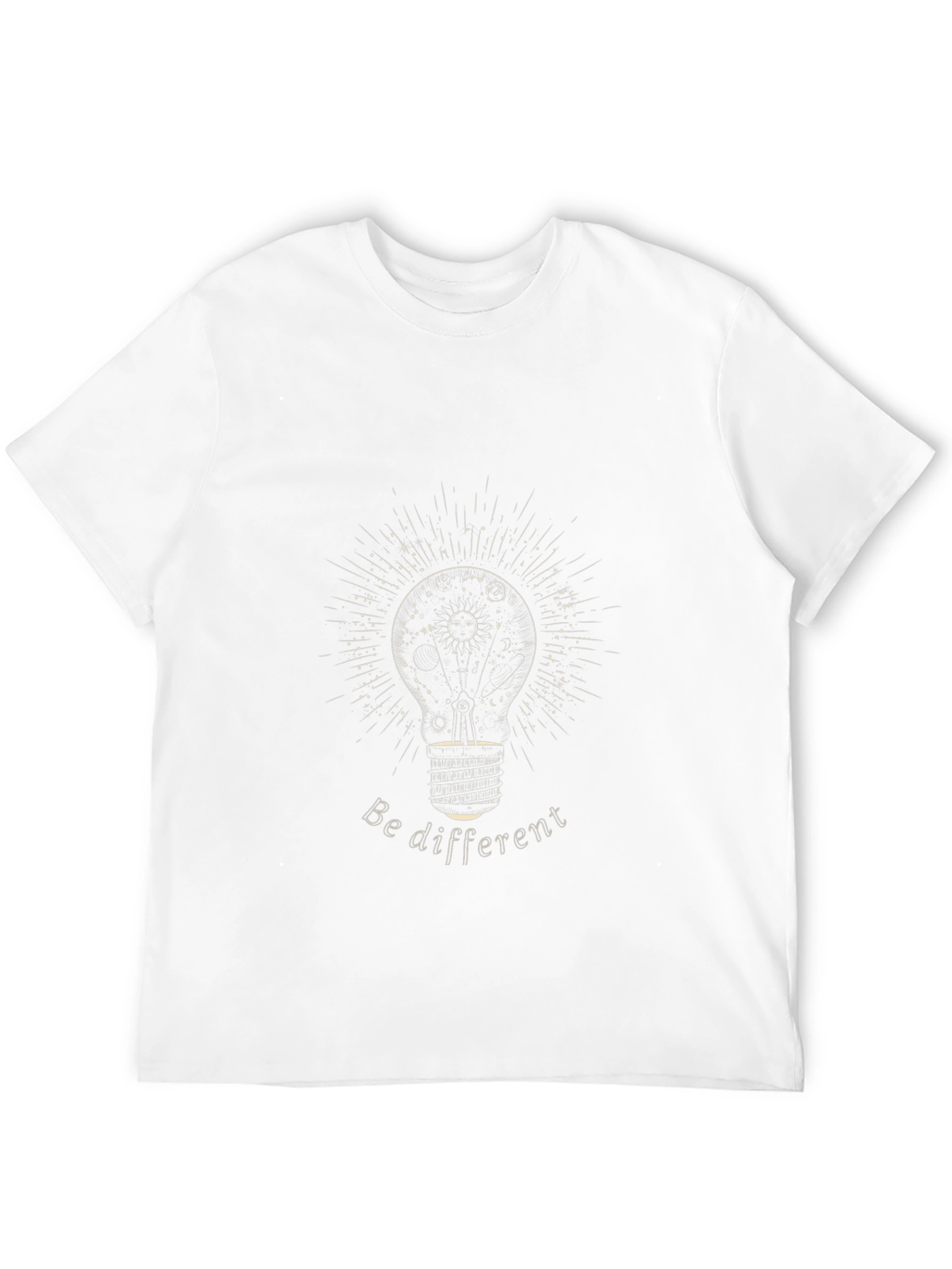 Unique Be Different Lightbulb Graphic Tee - Black