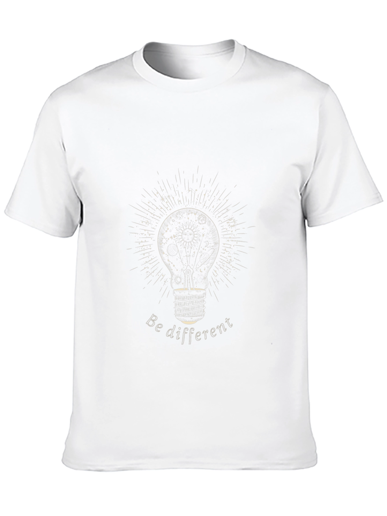 Unique Be Different Lightbulb Graphic Tee - Black