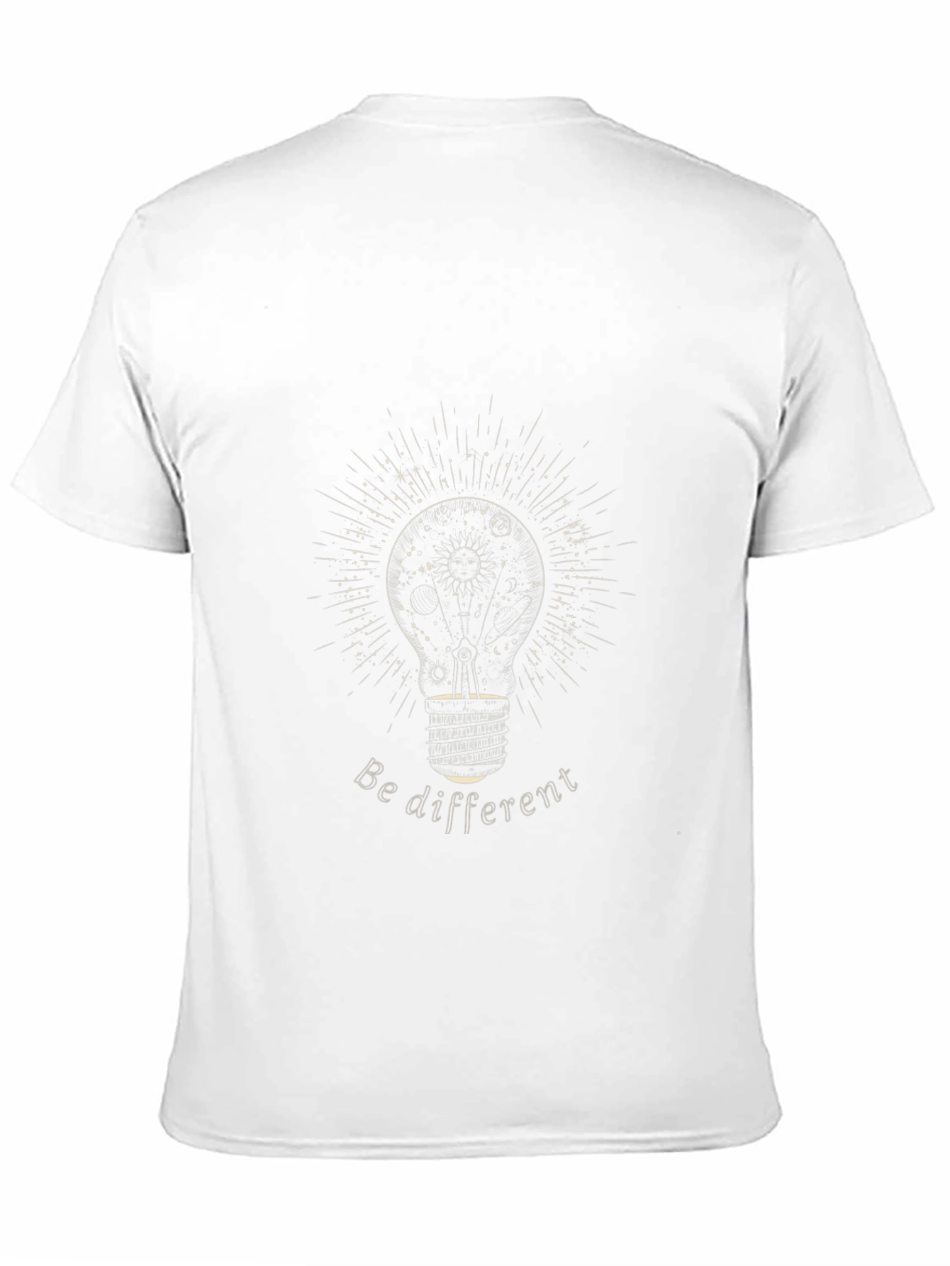 Unique Be Different Lightbulb Graphic Tee - Black