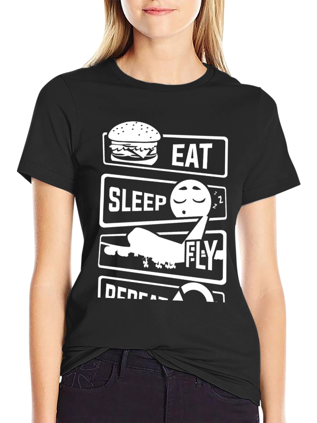 Eat Sleep Fly Repeat T-Shirt - Aviation Lovers Tee