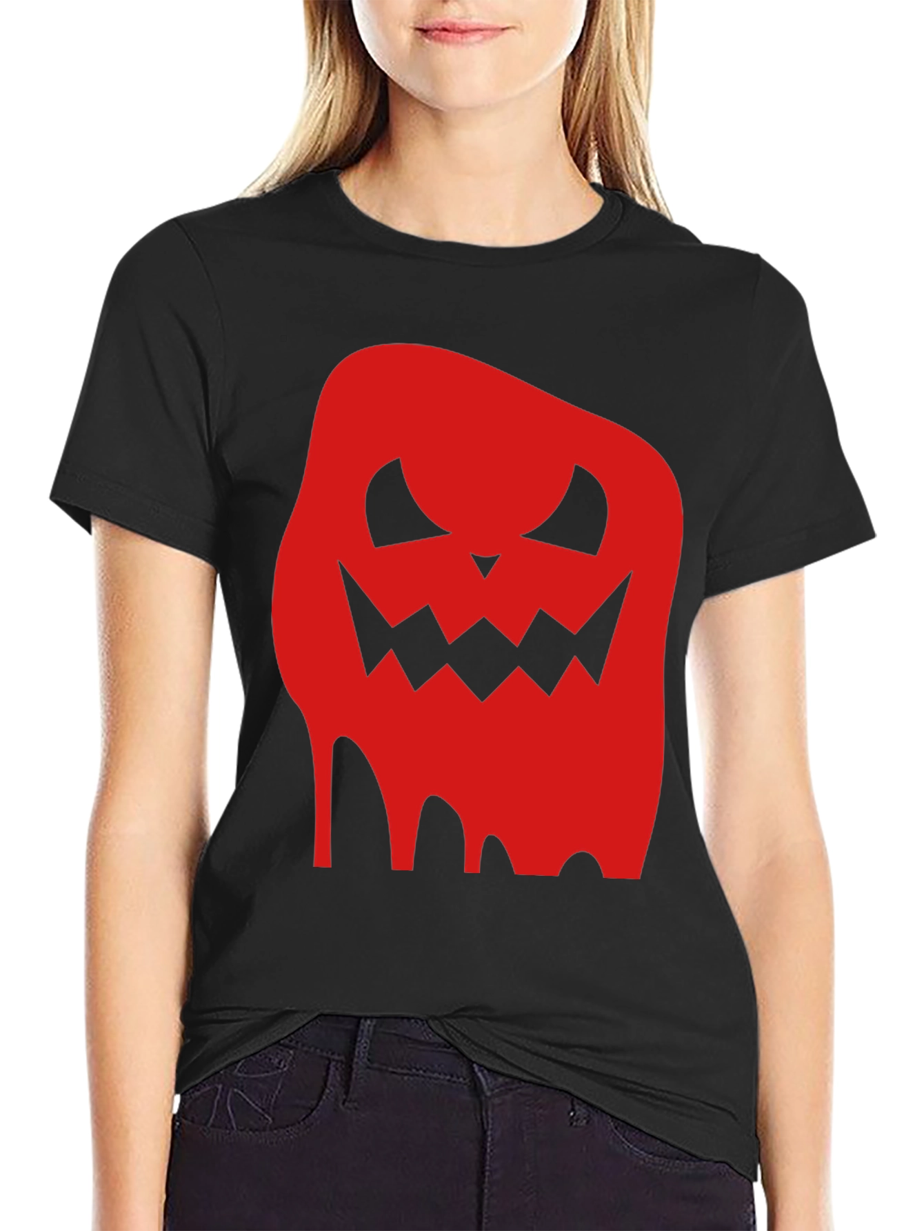 Halloween Ghost Face Graphic Tee