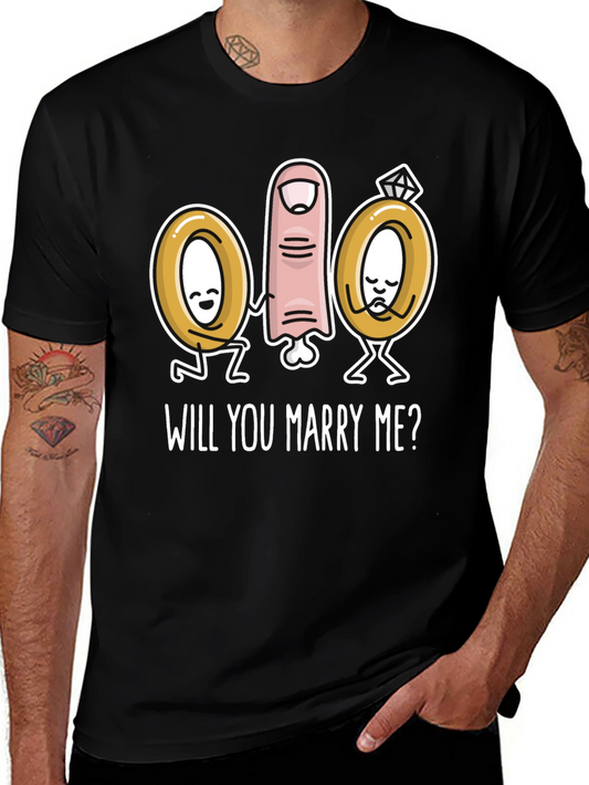 Marry Me Graphic T-Shirt Cute Proposal Tee
