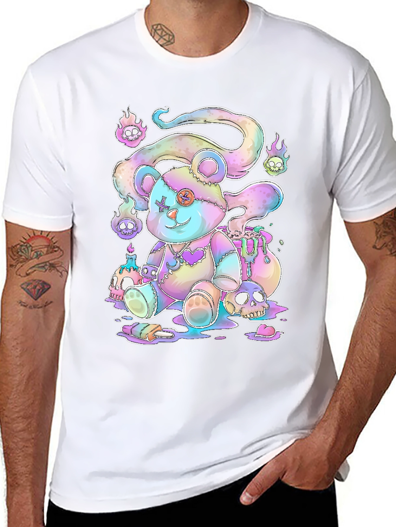 Gothic Pastel Teddy Bear Graphic Tee