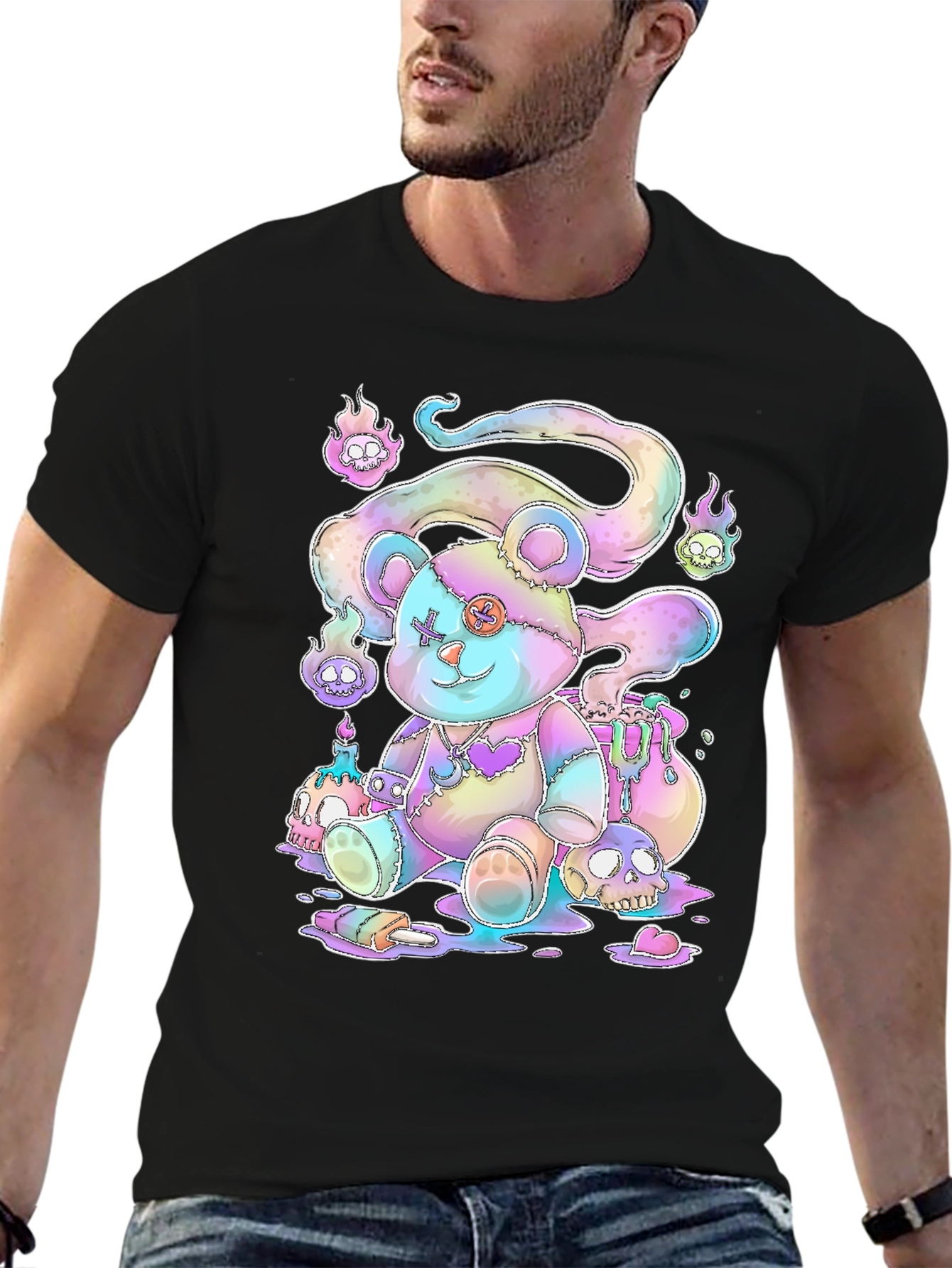 Gothic Pastel Teddy Bear Graphic Tee