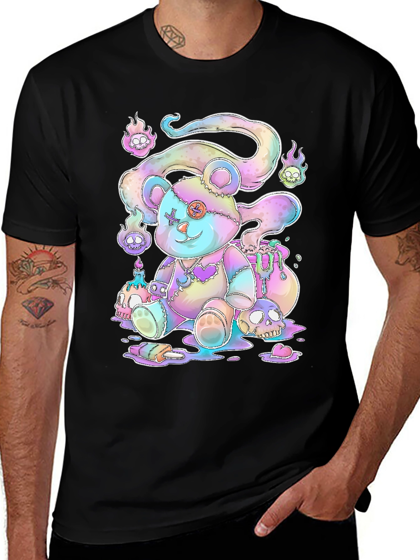 Gothic Pastel Teddy Bear Graphic Tee