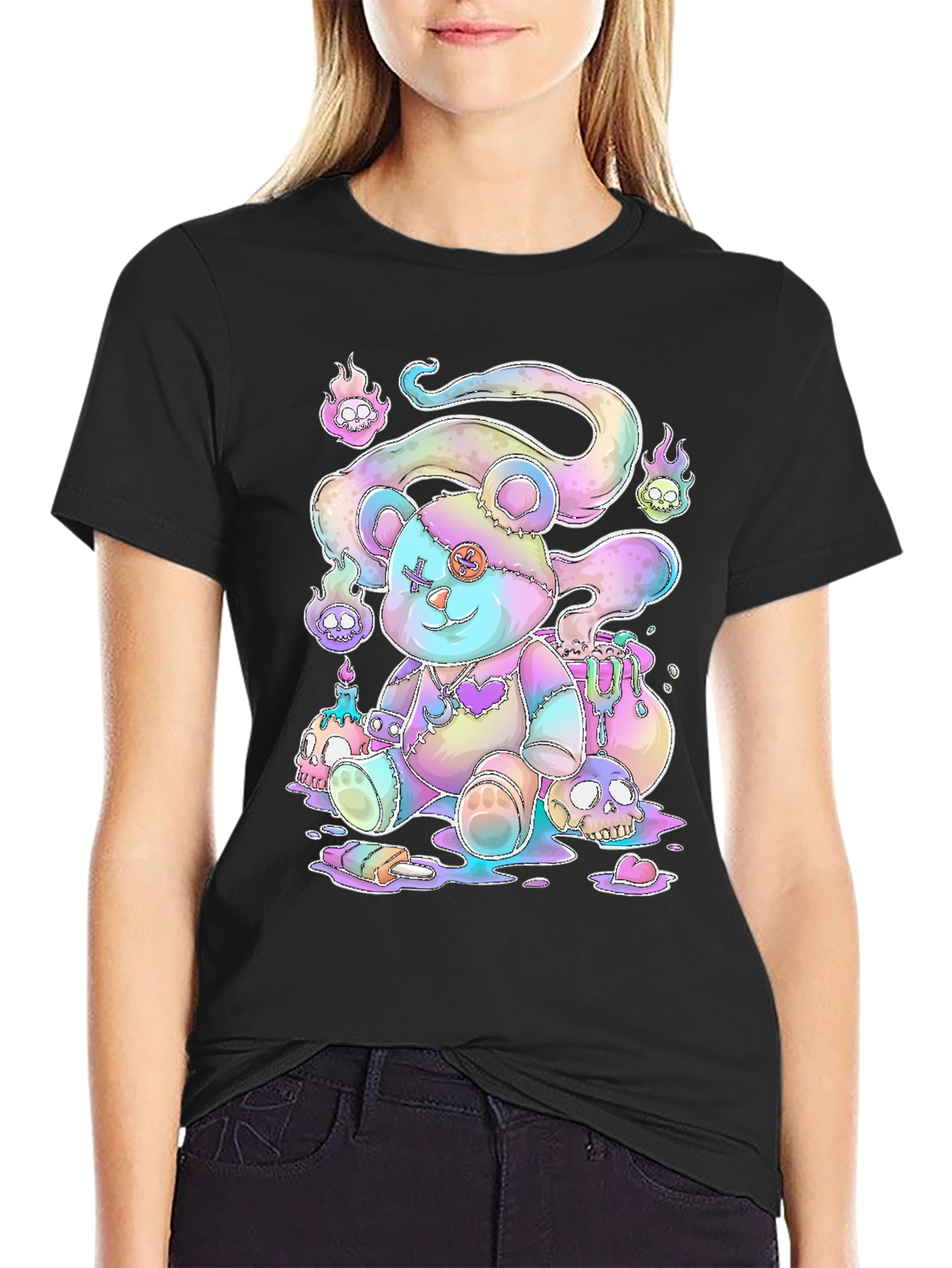 Gothic Pastel Teddy Bear Graphic Tee