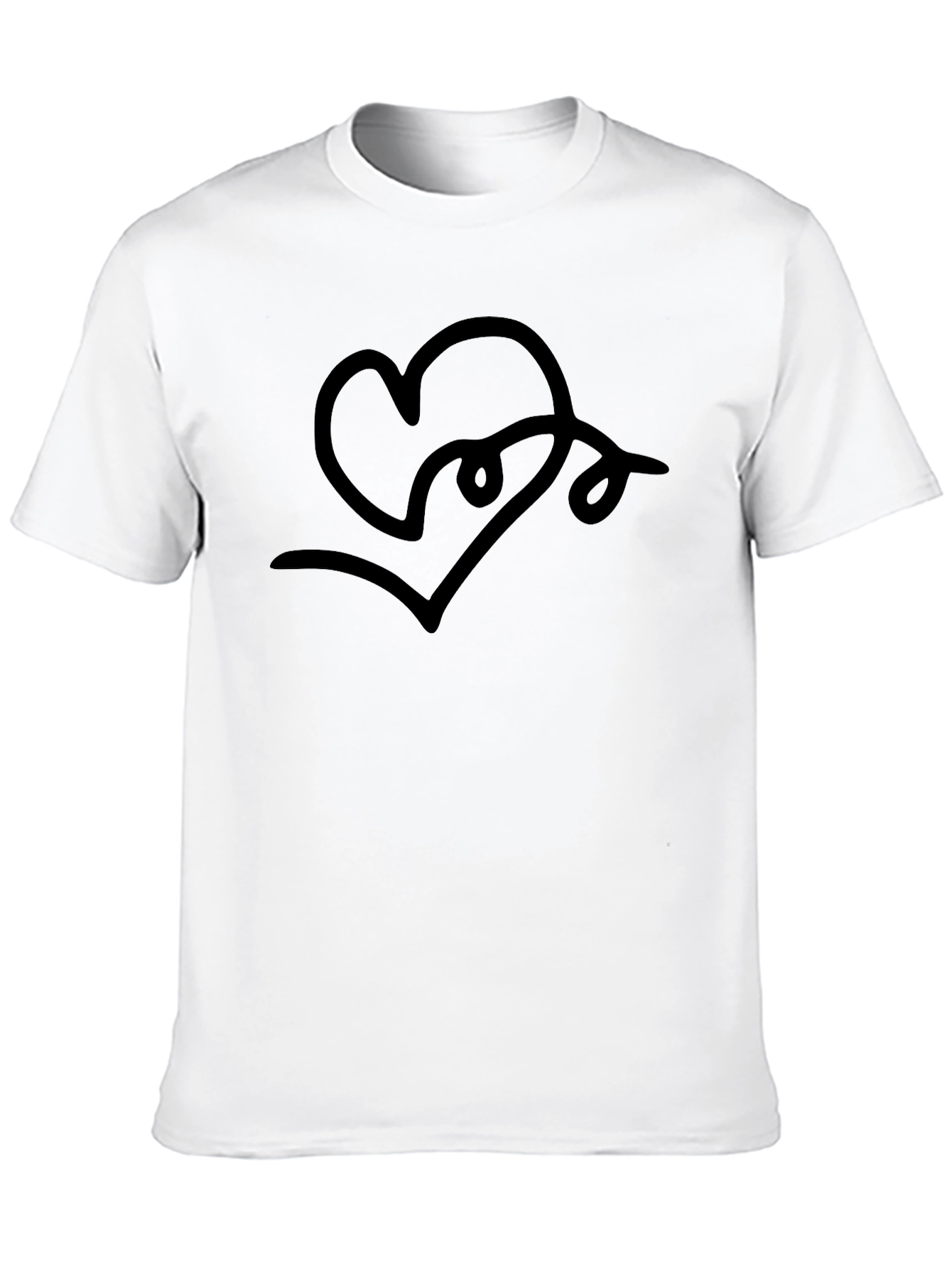 Abstract Heart Line Art T-Shirt - Modern Graphic Tee