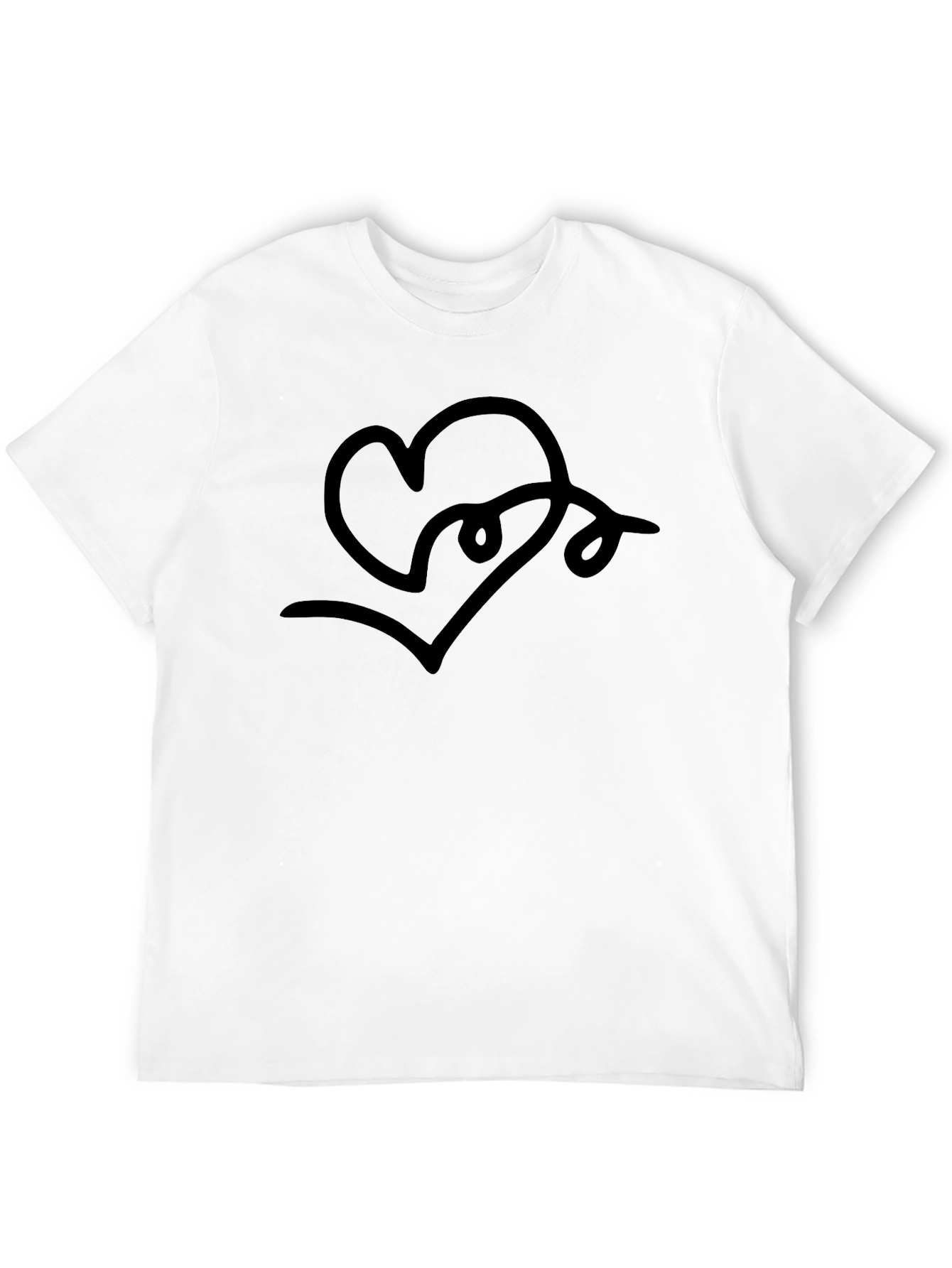 Abstract Heart Line Art T-Shirt - Modern Graphic Tee