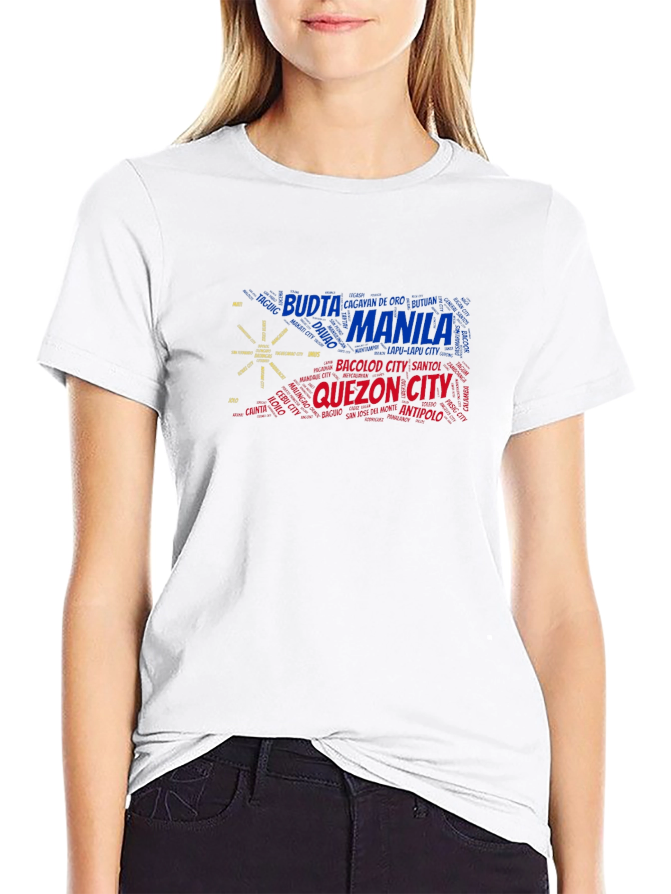 Philippines City Names T-Shirt - Black