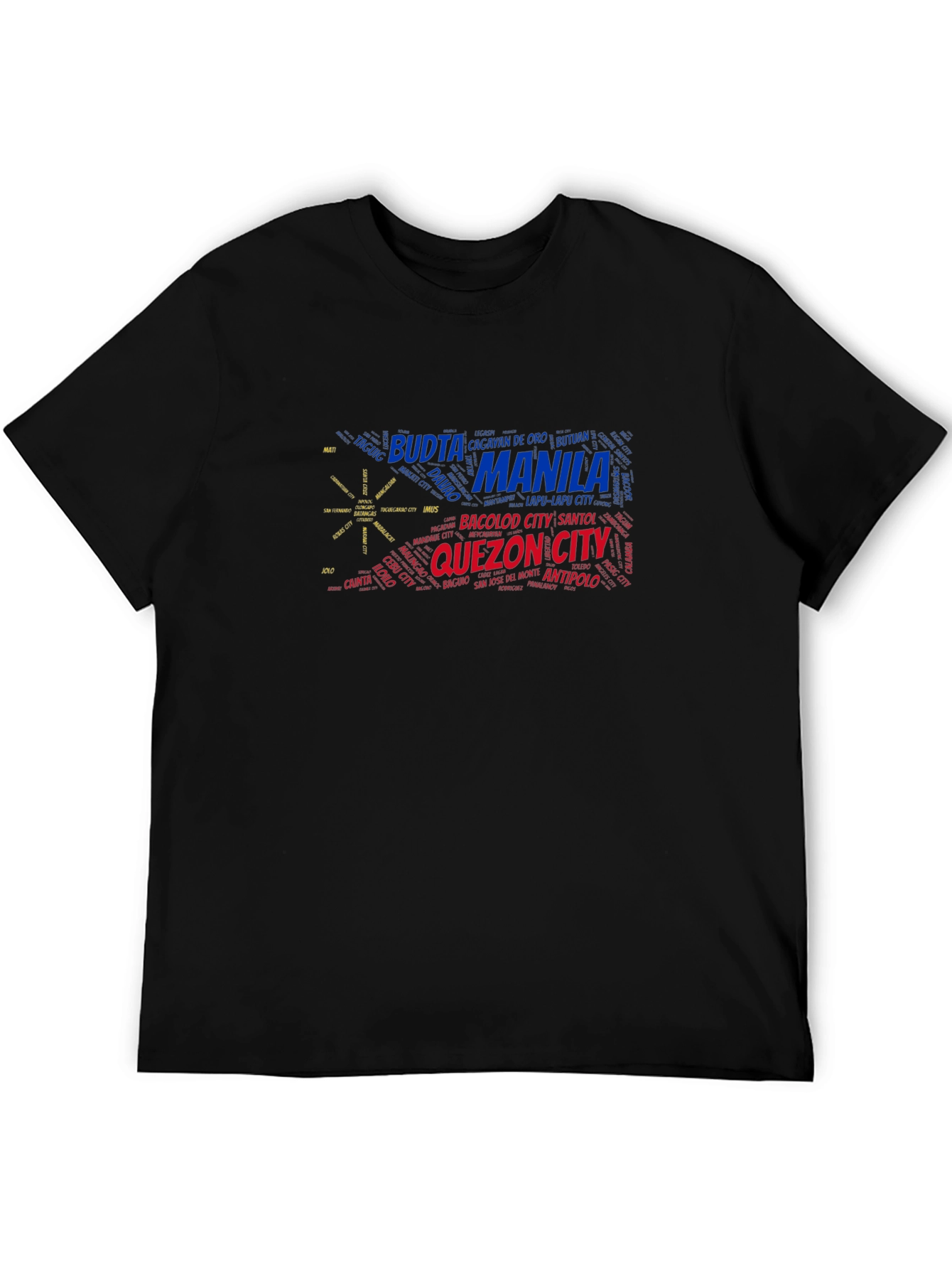 Philippines City Names T-Shirt - Black