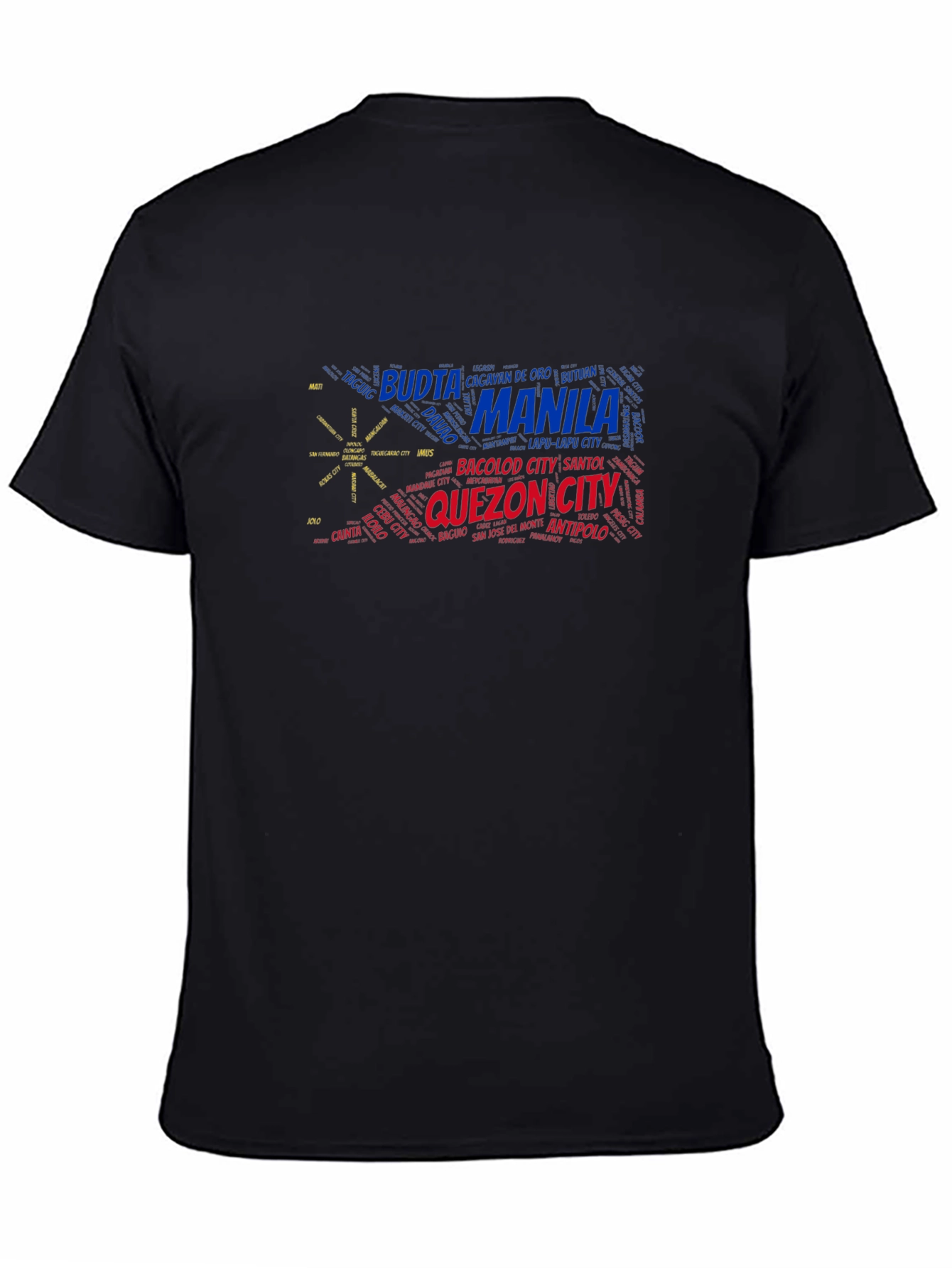 Philippines City Names T-Shirt - Black