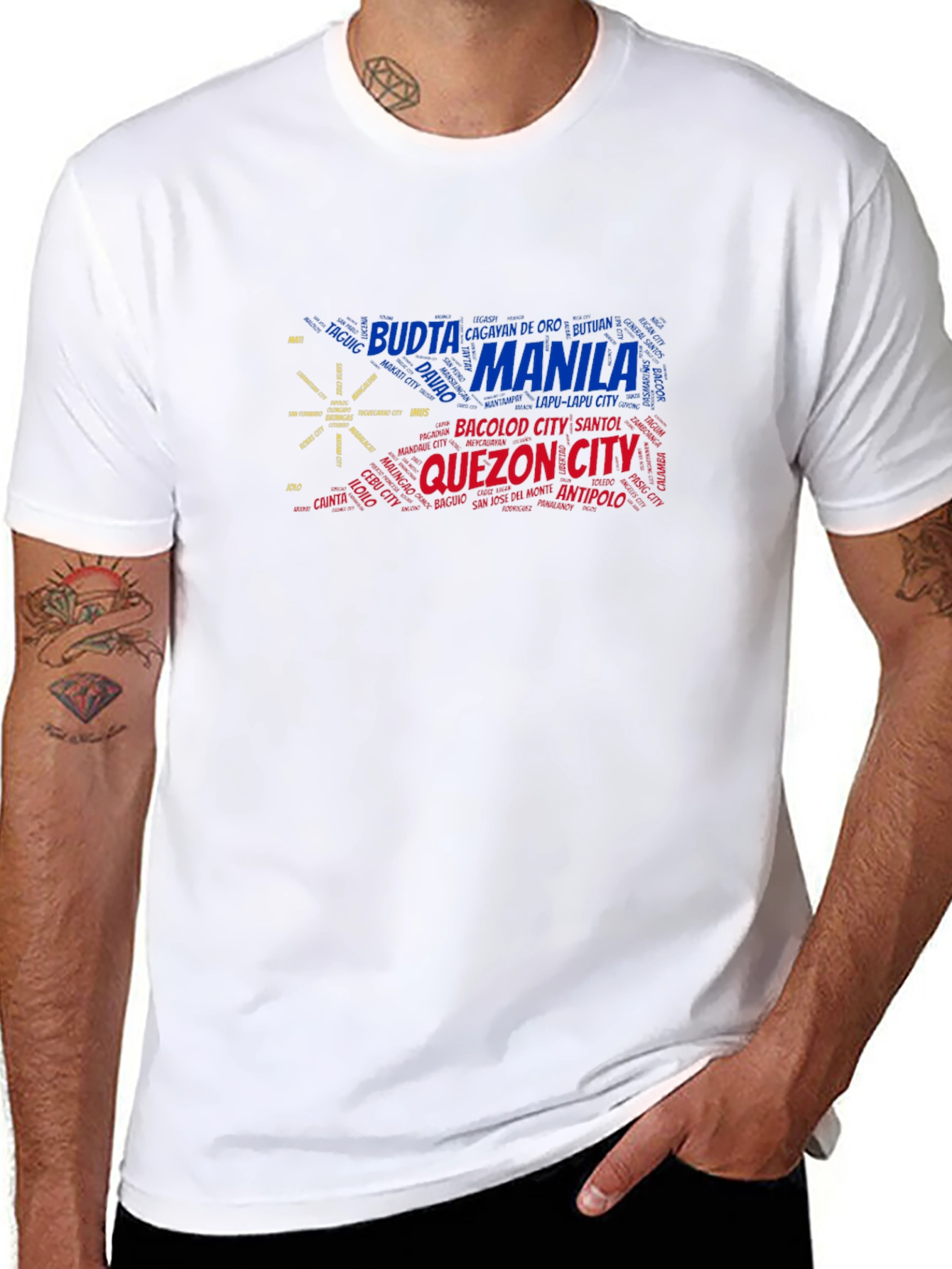 Philippines City Names T-Shirt - Black