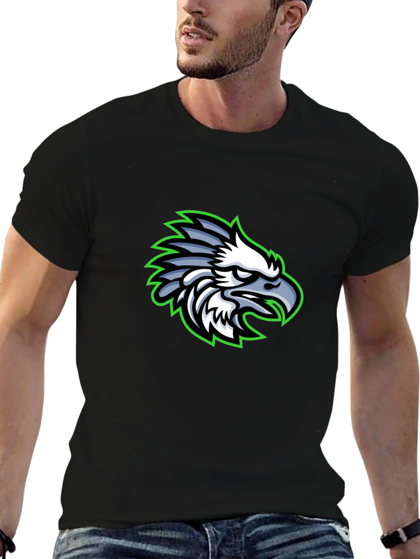 Eagle Graphic Black T-Shirt | Cool Bird Design Tee