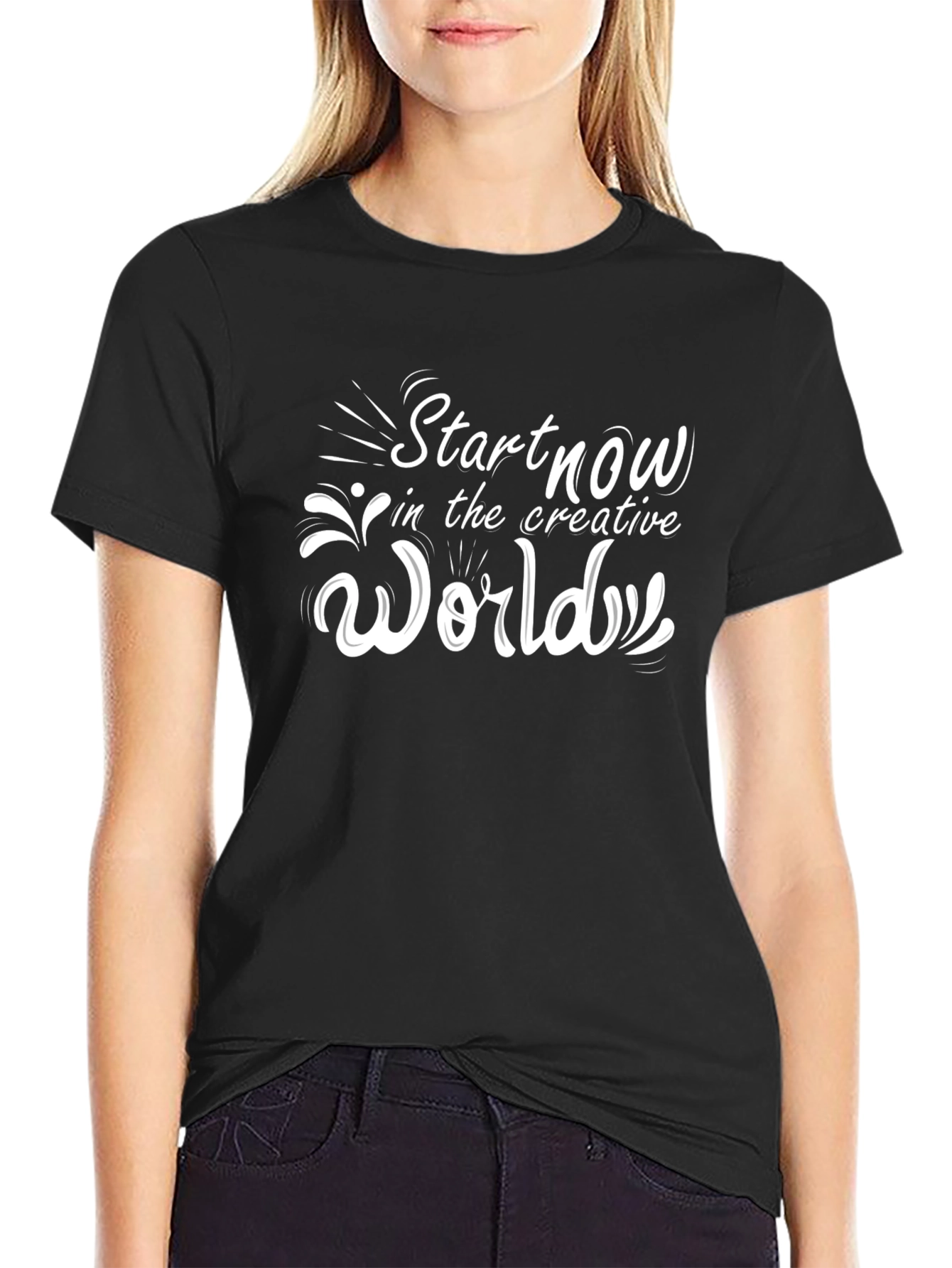 Creative World Black Graphic Tee