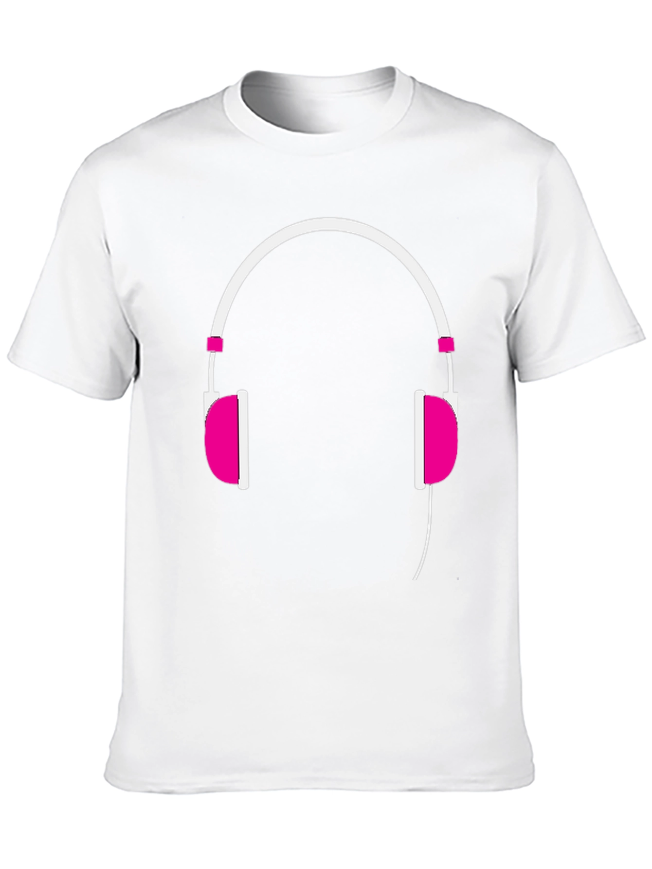 Trendy Headphones Graphic Tee - Black Cotton T-Shirt
