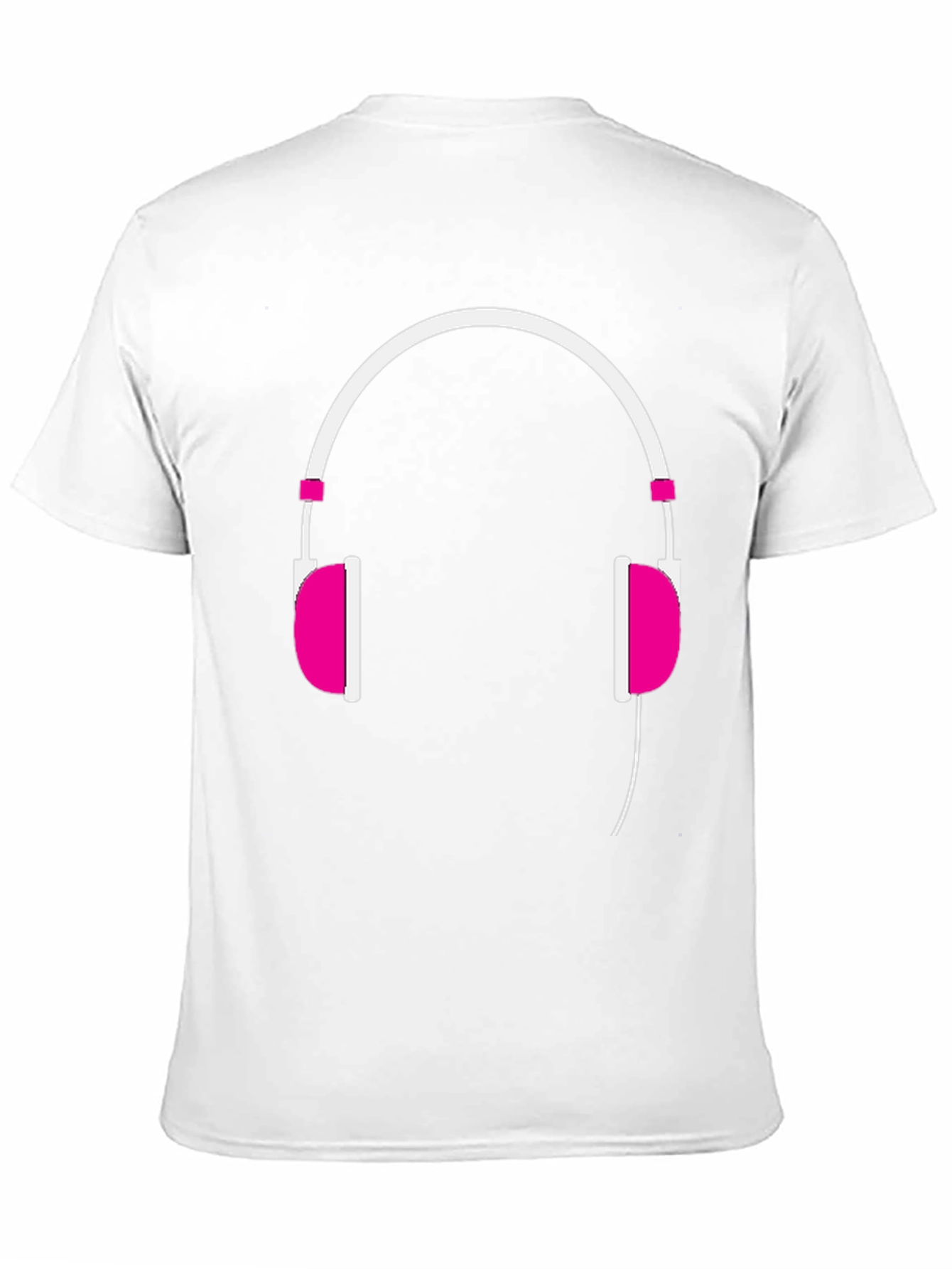 Trendy Headphones Graphic Tee - Black Cotton T-Shirt