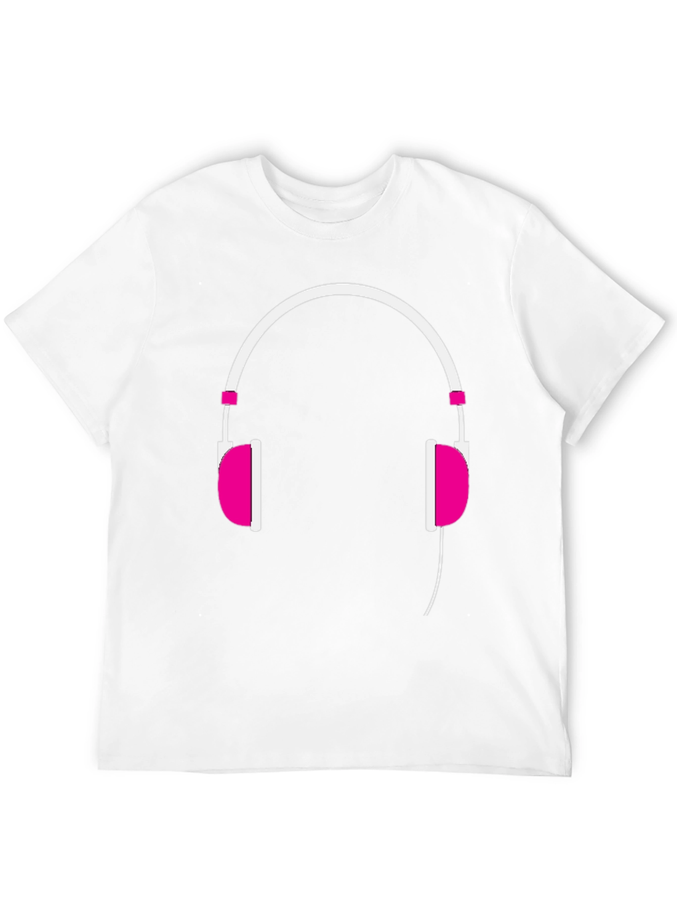 Trendy Headphones Graphic Tee - Black Cotton T-Shirt