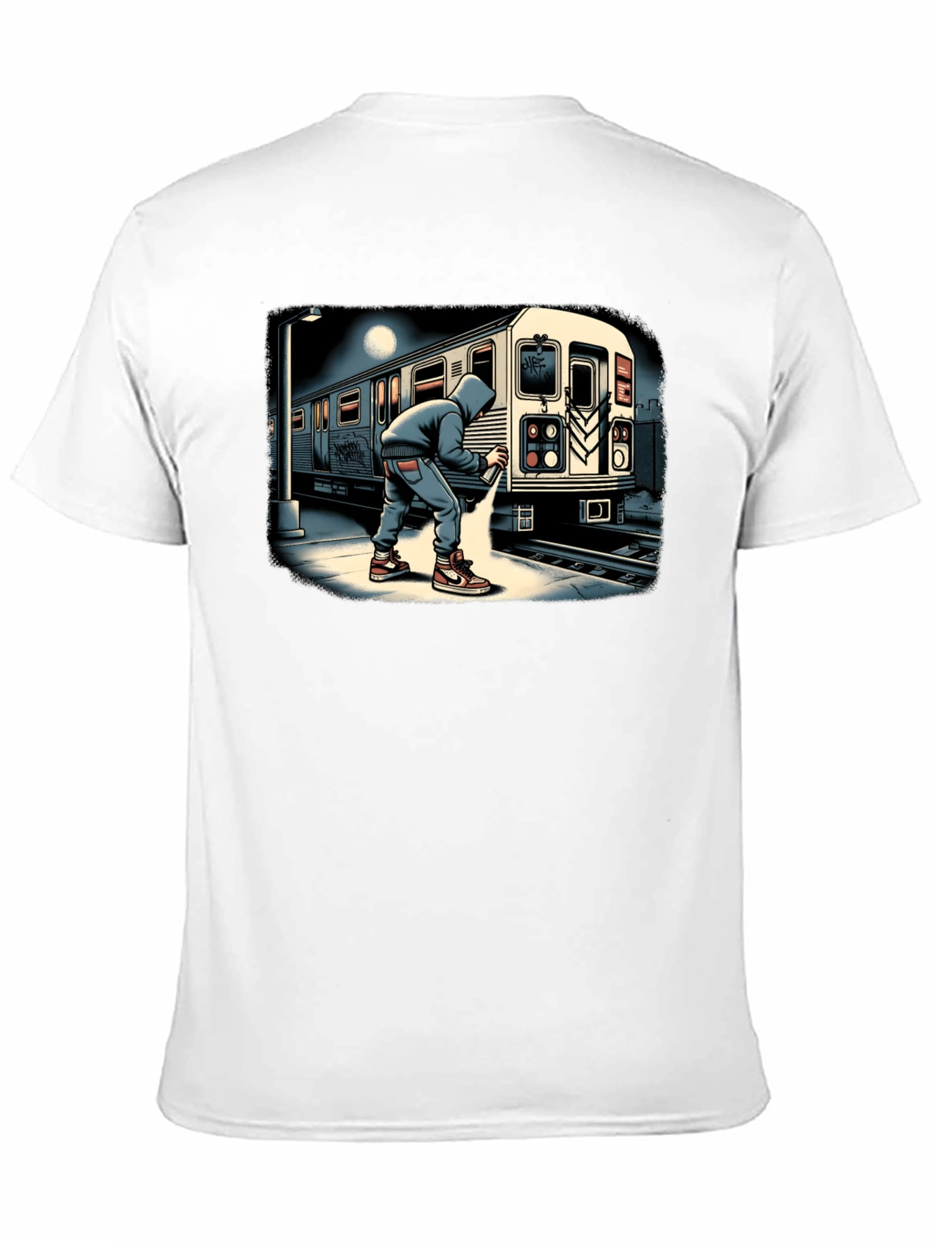 Urban Graffiti Train Graphic Tee - Street Art Style