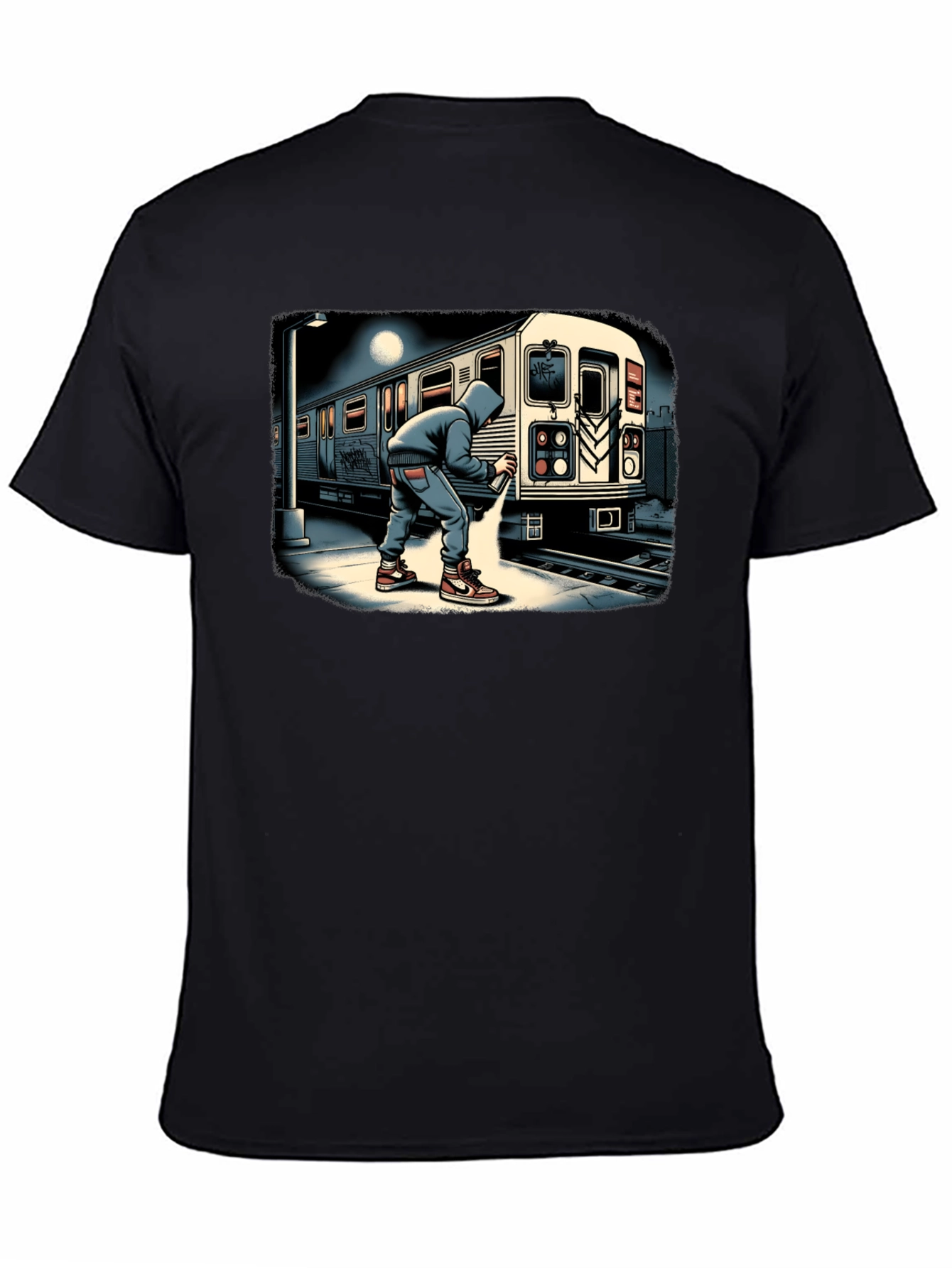Urban Graffiti Train Graphic Tee - Street Art Style