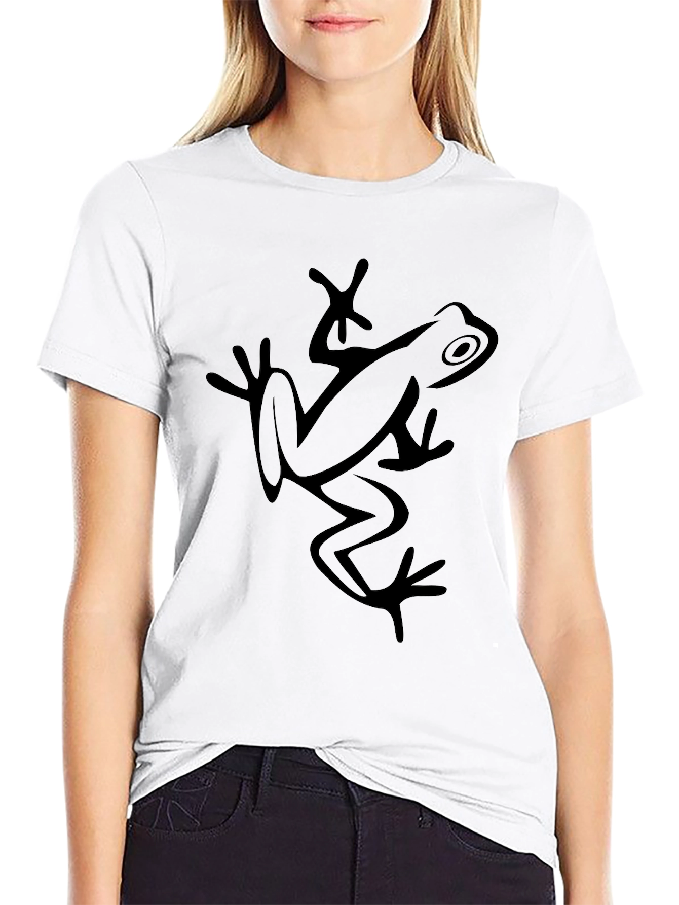 Frog Graphic Tee - Black Cotton T-Shirt