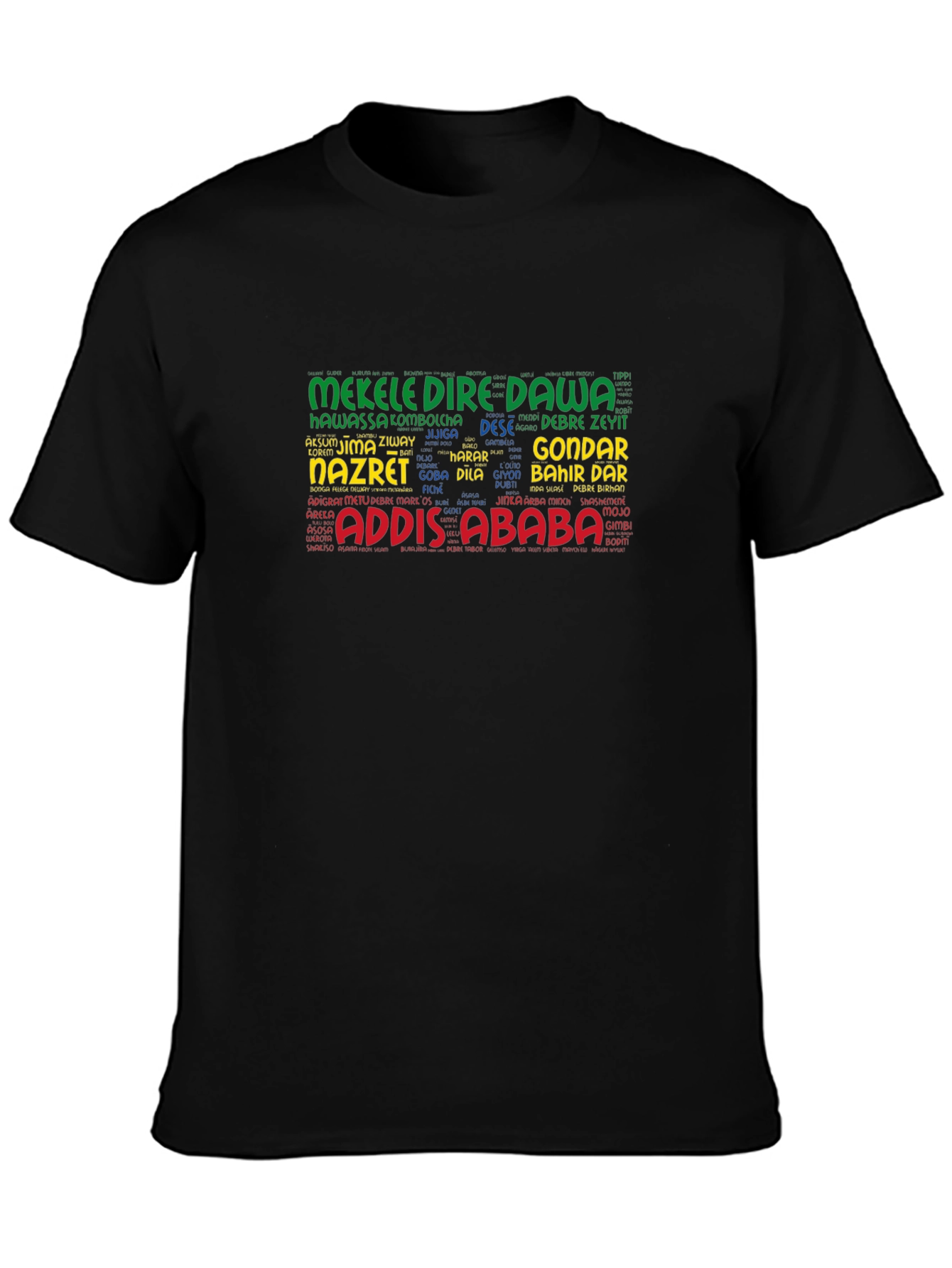 Ethiopian Cities Word Art T-Shirt