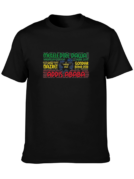Ethiopian Cities Word Art T-Shirt