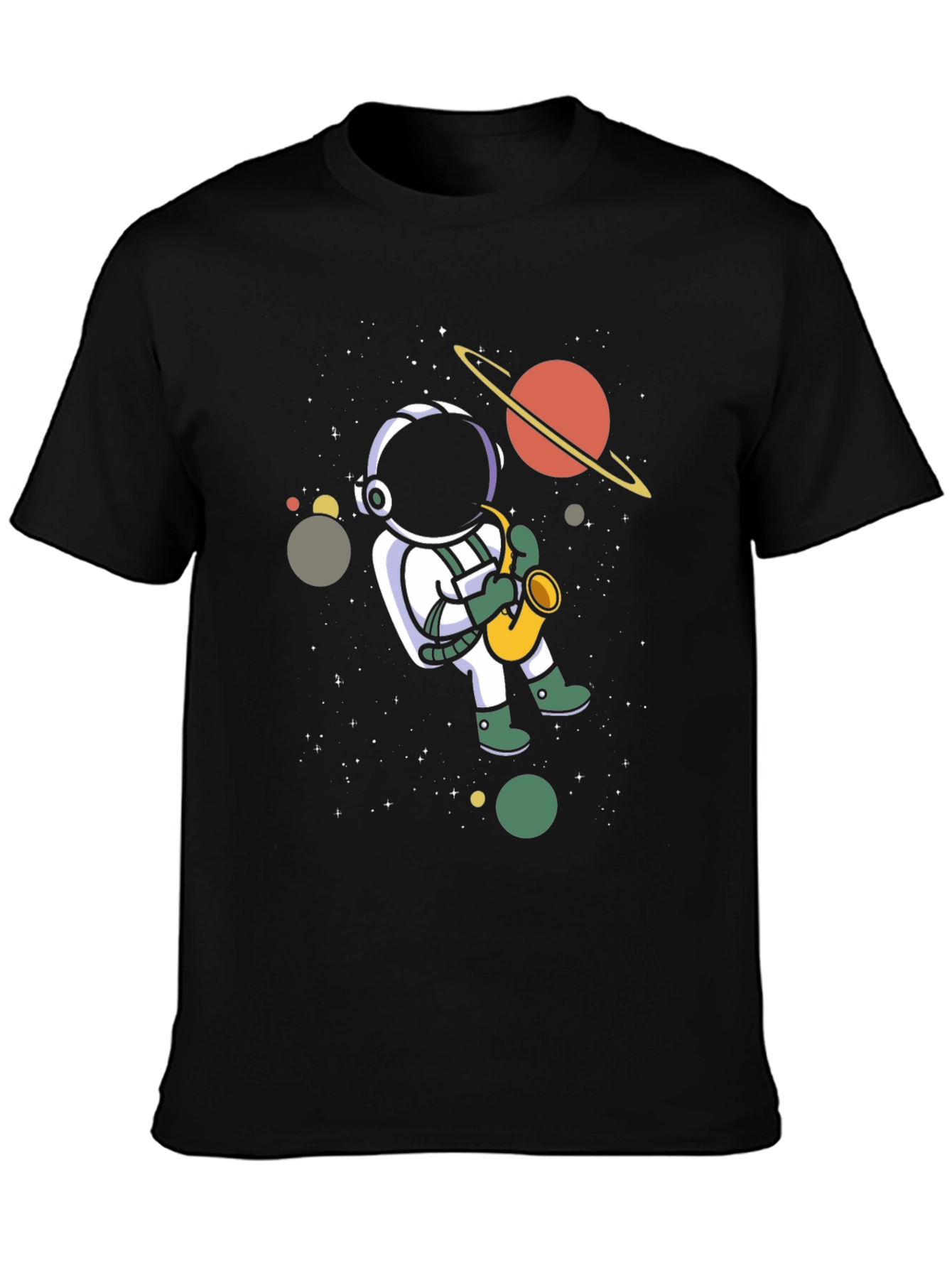 Astronaut Saxophone T-Shirt - Space Music Tee