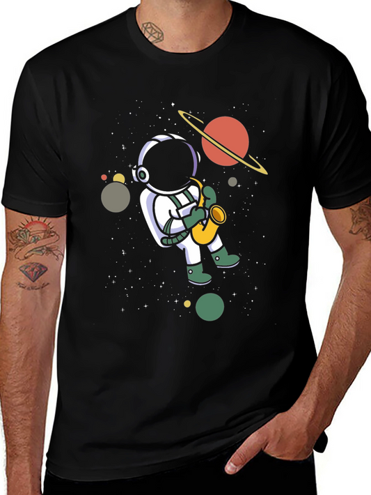 Astronaut Saxophone T-Shirt - Space Music Tee