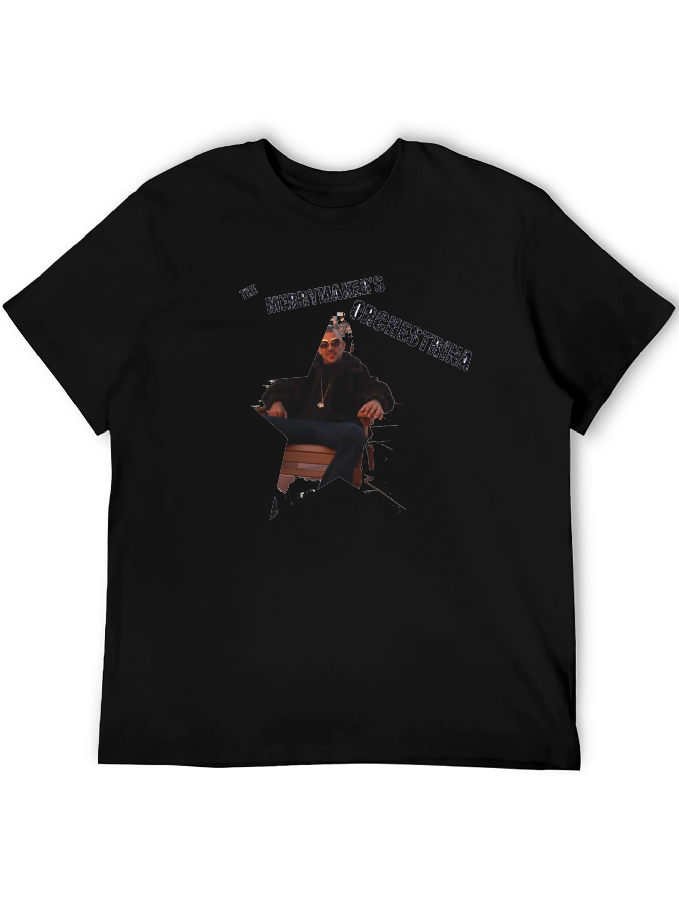 Black Short Sleeve T-Shirt with Graphic Design