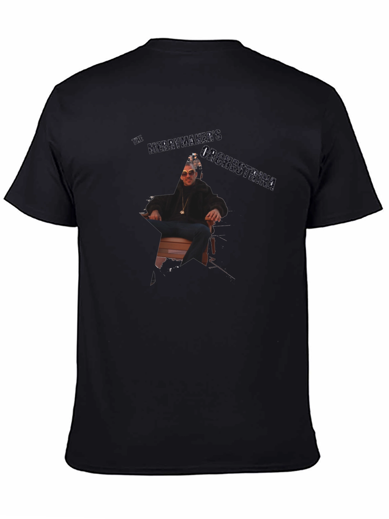 Black Short Sleeve T-Shirt with Graphic Design