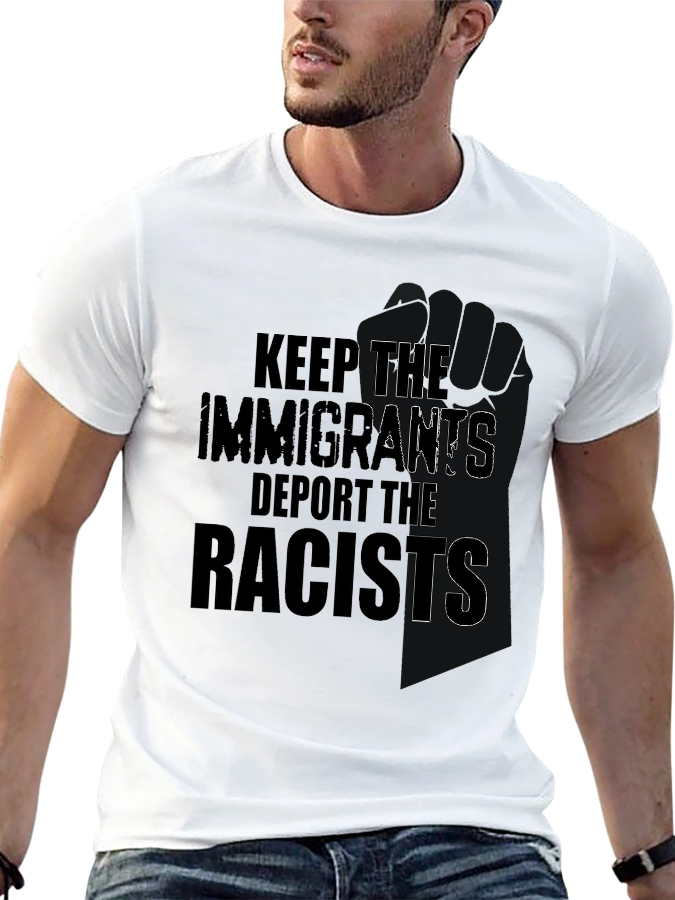 Keep Immigrants Deport Racists Graphic Tee