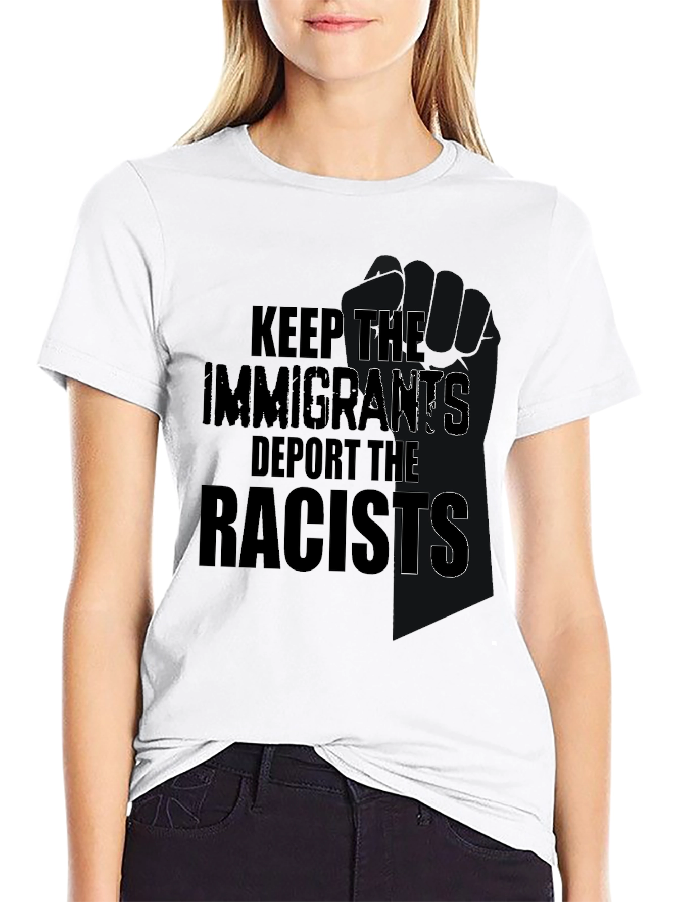 Keep Immigrants Deport Racists Graphic Tee