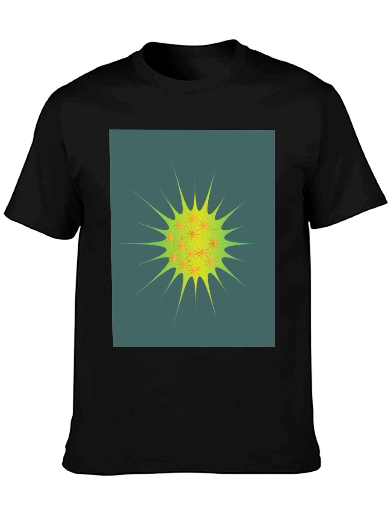 Abstract Spiky Graphic Tee - Unisex Black T-Shirt