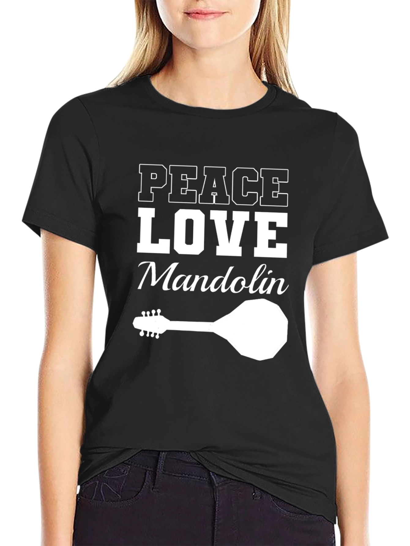 Peace Love Mandolin T-Shirt - Music Lover Tee
