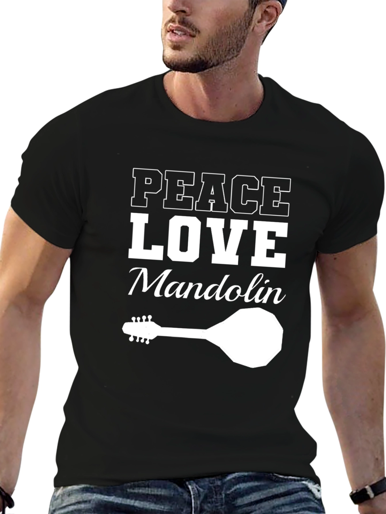 Peace Love Mandolin T-Shirt - Music Lover Tee