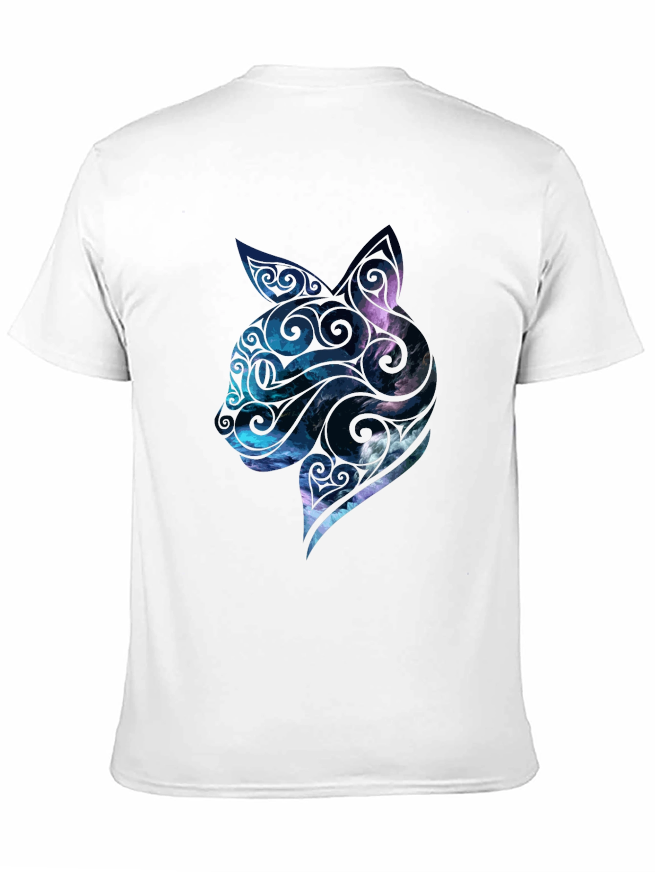 Mens Black Cat Galaxy Graphic Tee